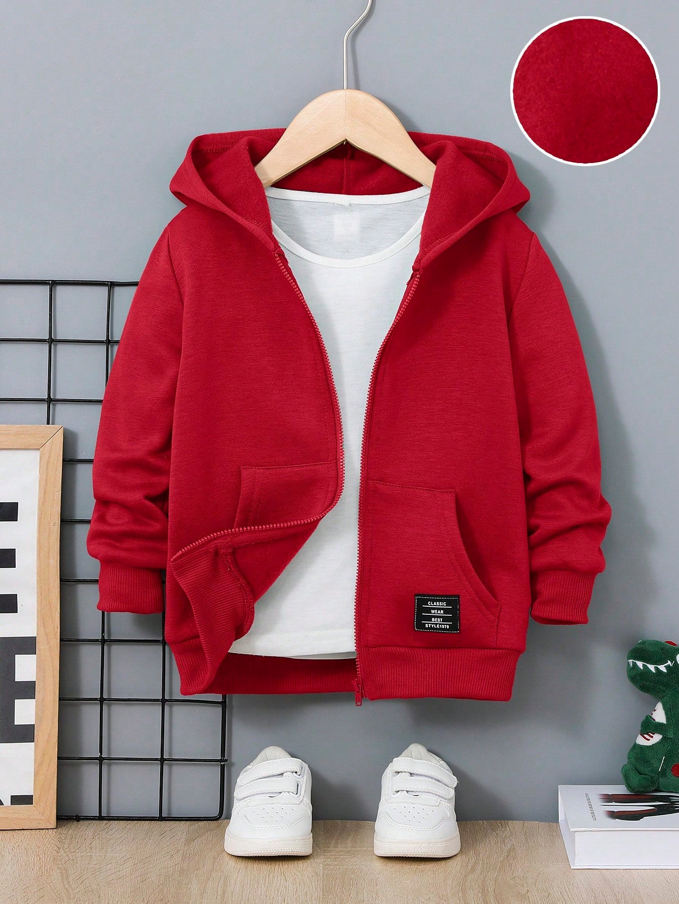 Young Boys' Casual Comfortable Hooded Zip-Up Sweatshirt