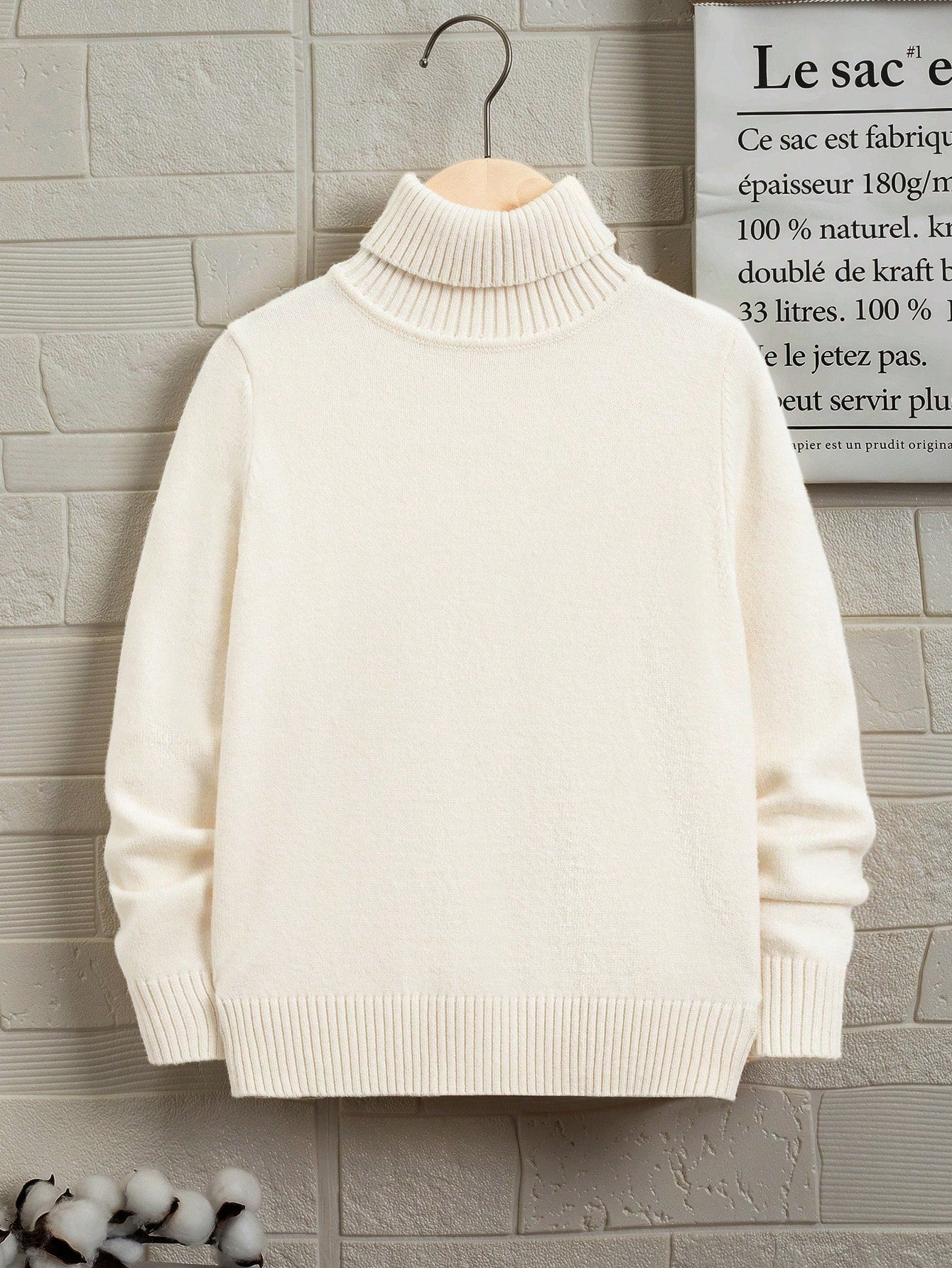 Tween Boy Solid Turtleneck Sweater