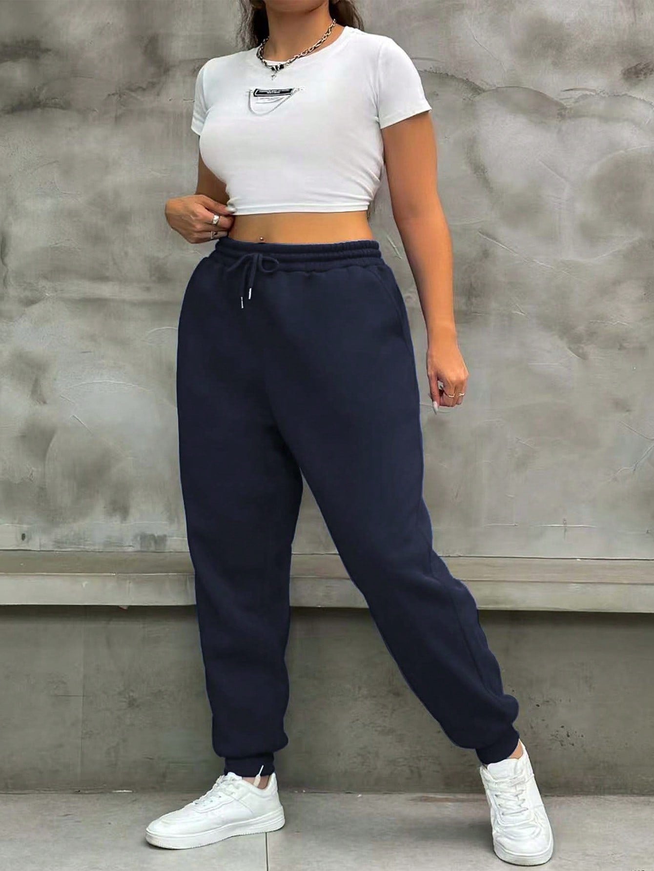 Plus Drawstring Waist Sweatpants