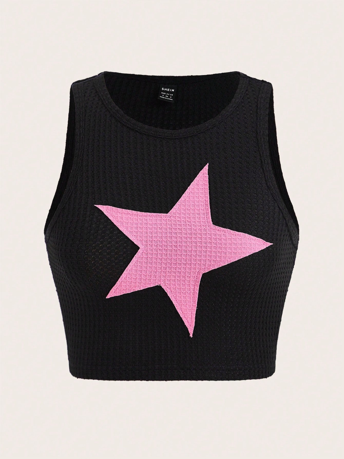 Star Patched Crop Tank Top