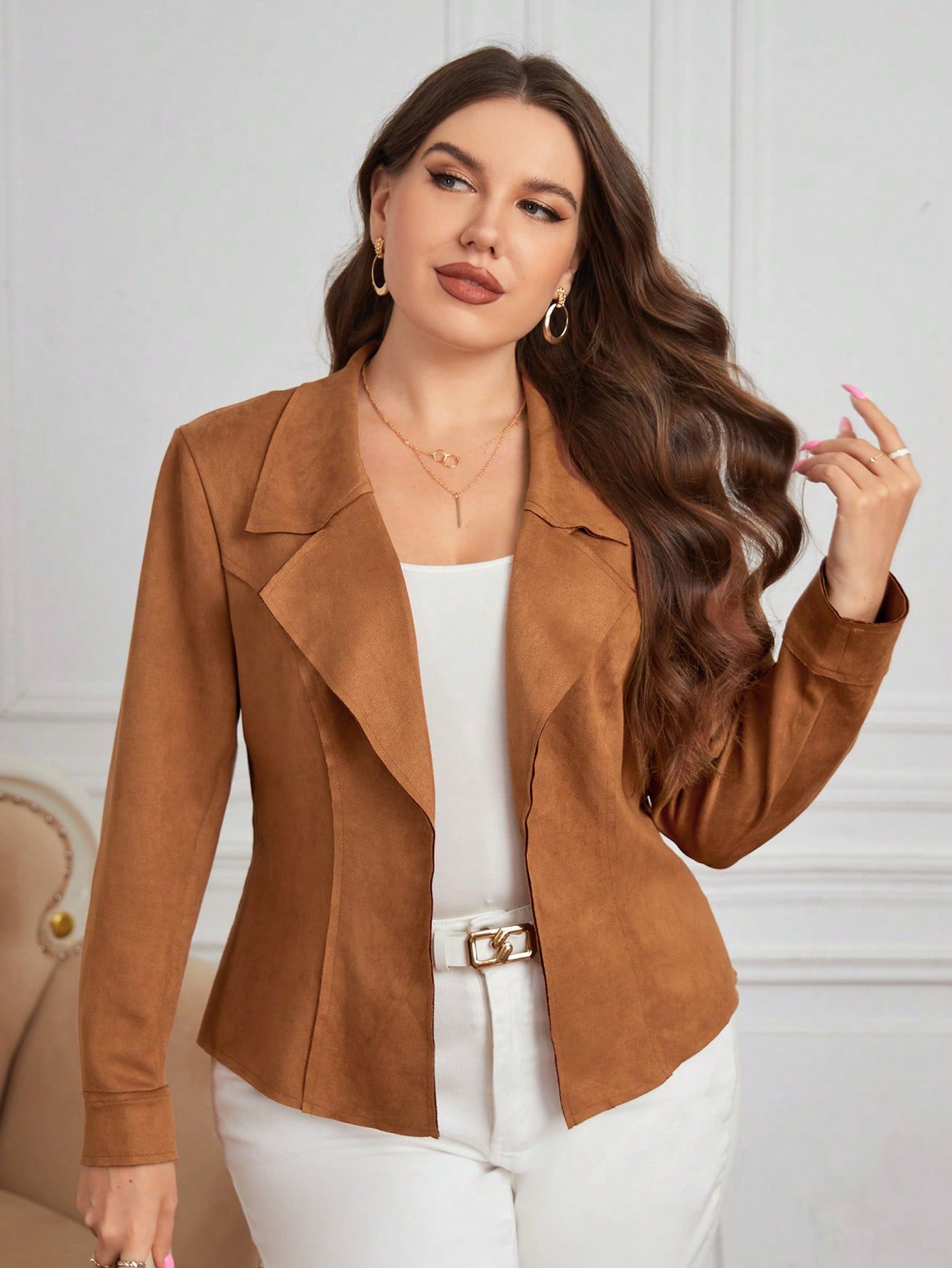 Plus Size Women's Front Zip Jacket