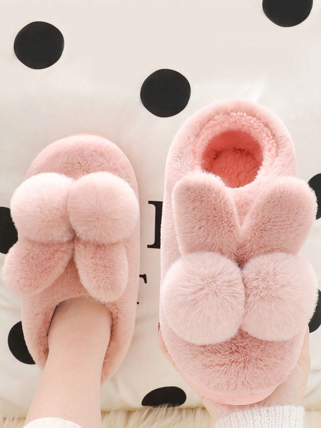 Women's Cute Plush Rabbit Anti-skid Indoor Slippers