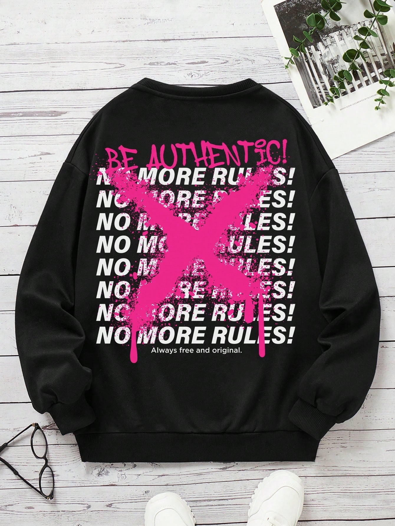 Teen Girl Slogan Graphic Drop Shoulder Sweatshirt