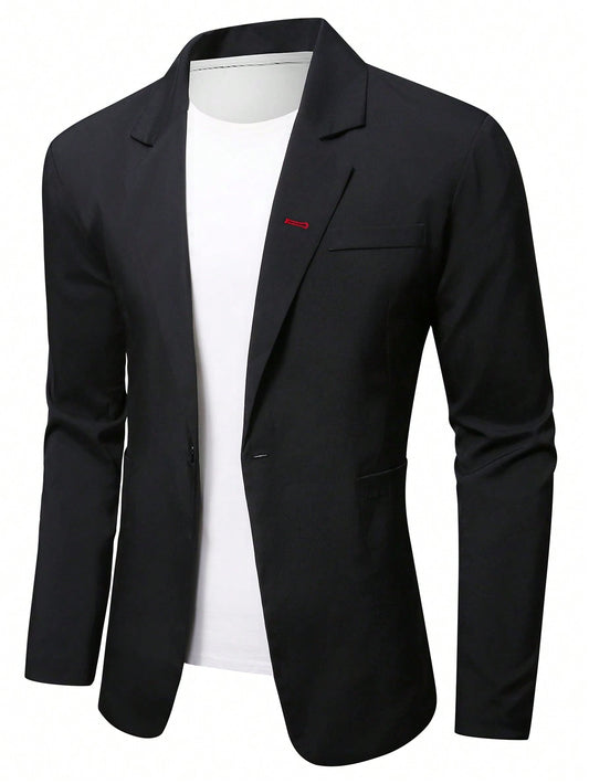 Men 1pc Single Button Blazer