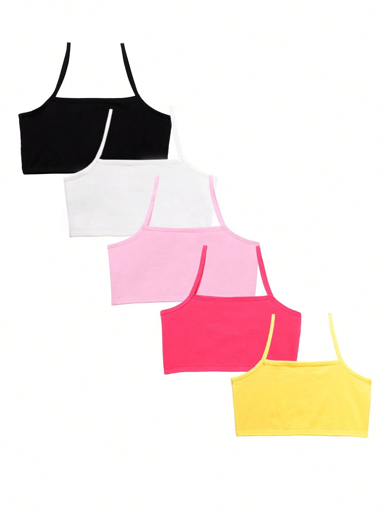 Tween Girl 5pcs Solid Underwear Cami Top