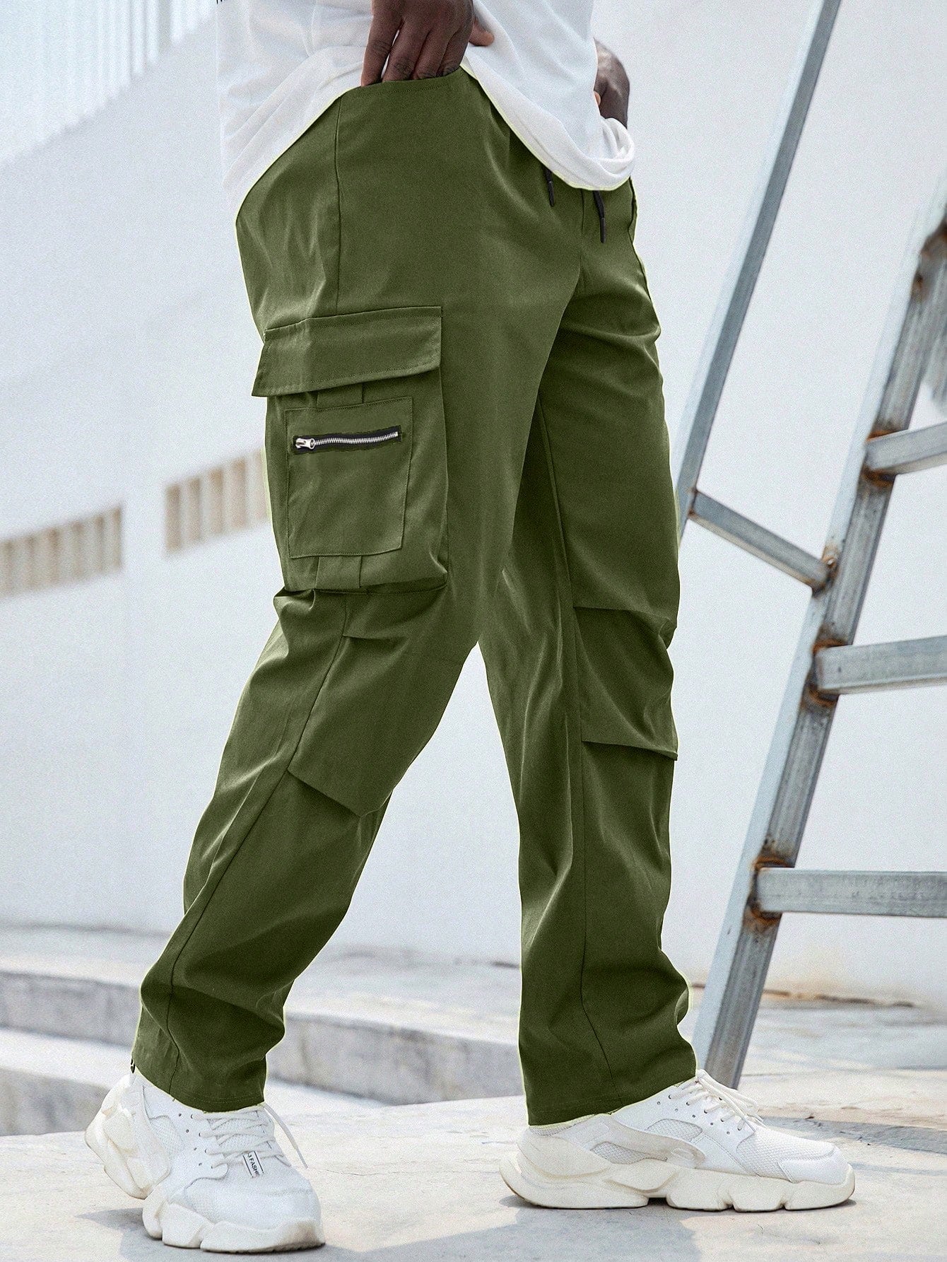 Men Plus Flap Pocket Side Cargo Pants