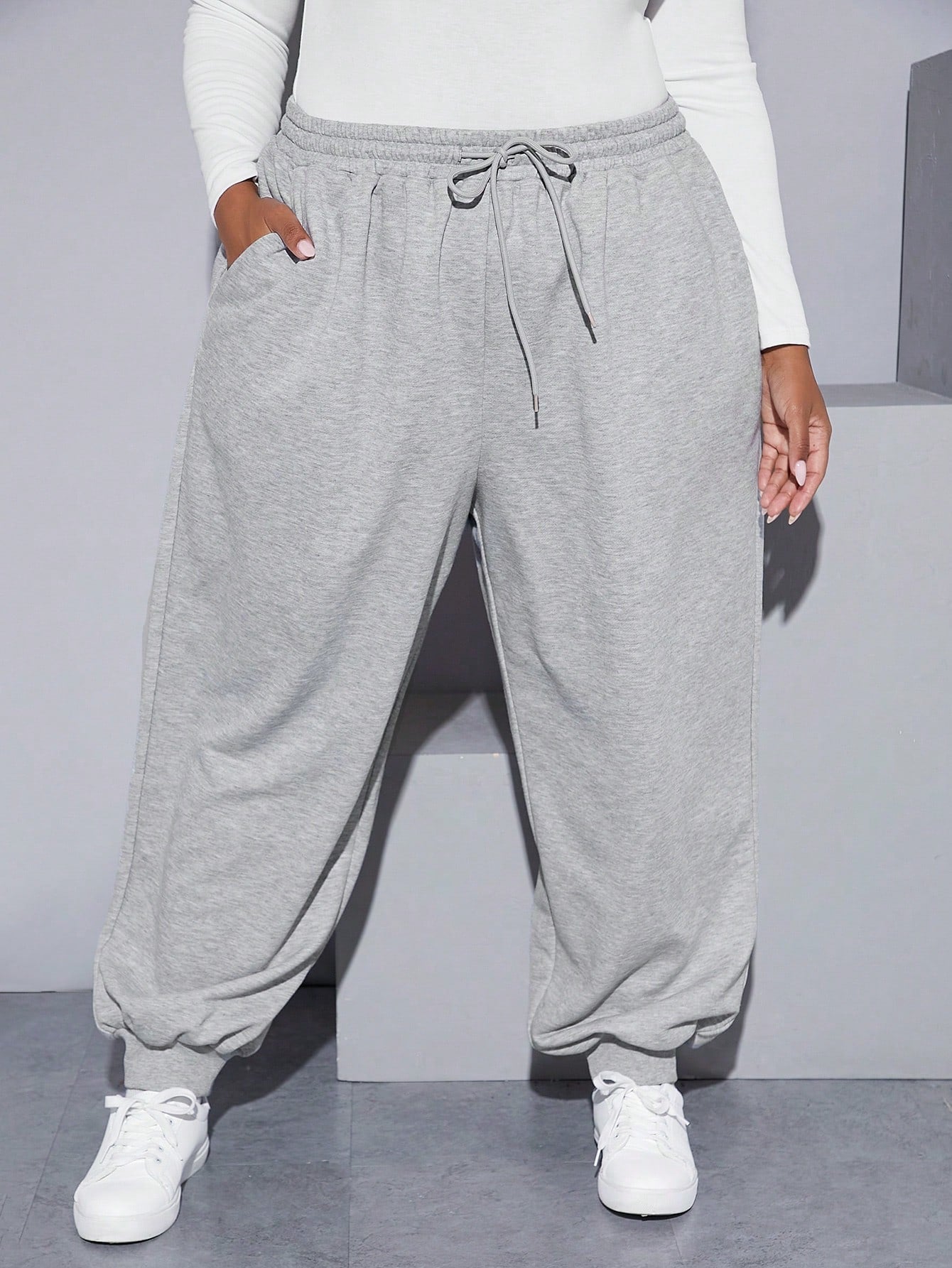 Plus Drawstring Waist Sweatpants