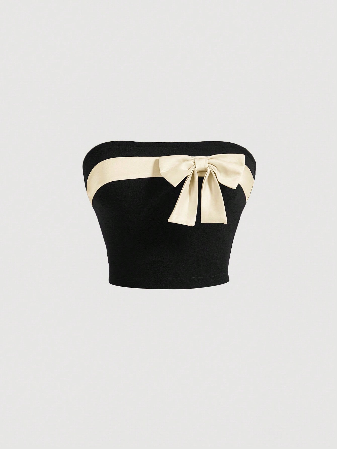 Bow Front Cropped Slim Fit Tube Top