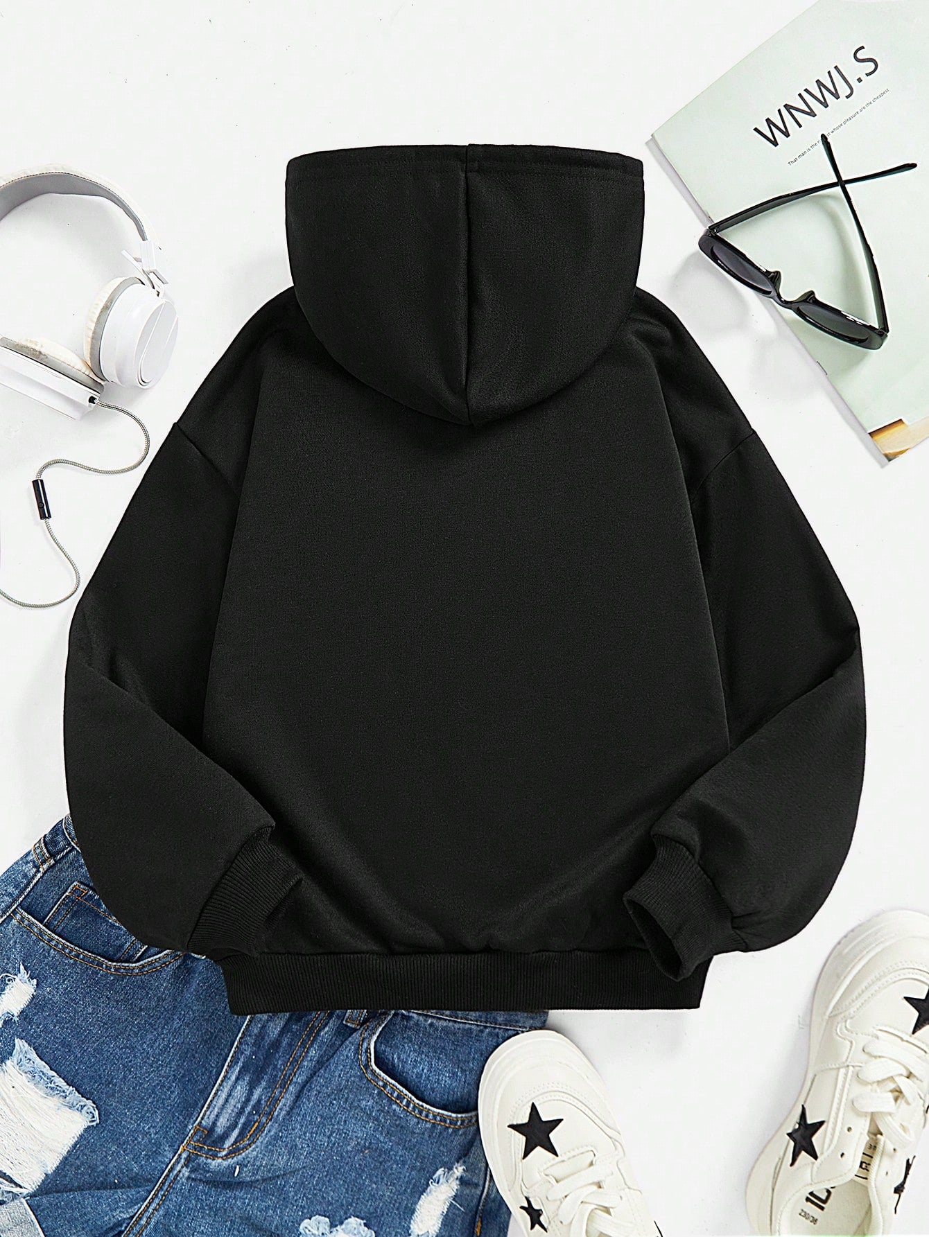 Teen Boy Casual & Simple Letter & Five-Pointed Star Pattern Hoodie, Suitable For Fall & Winter