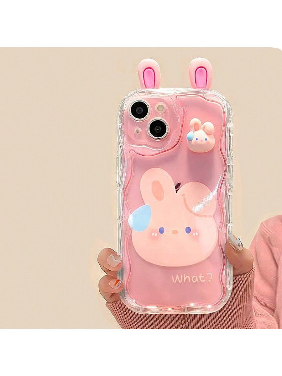 Funny 1pc 3d Cartoon Frog Design Resin Sticker Transparent Tpu Soft Phone Case Comptible With IPhone Kawaii