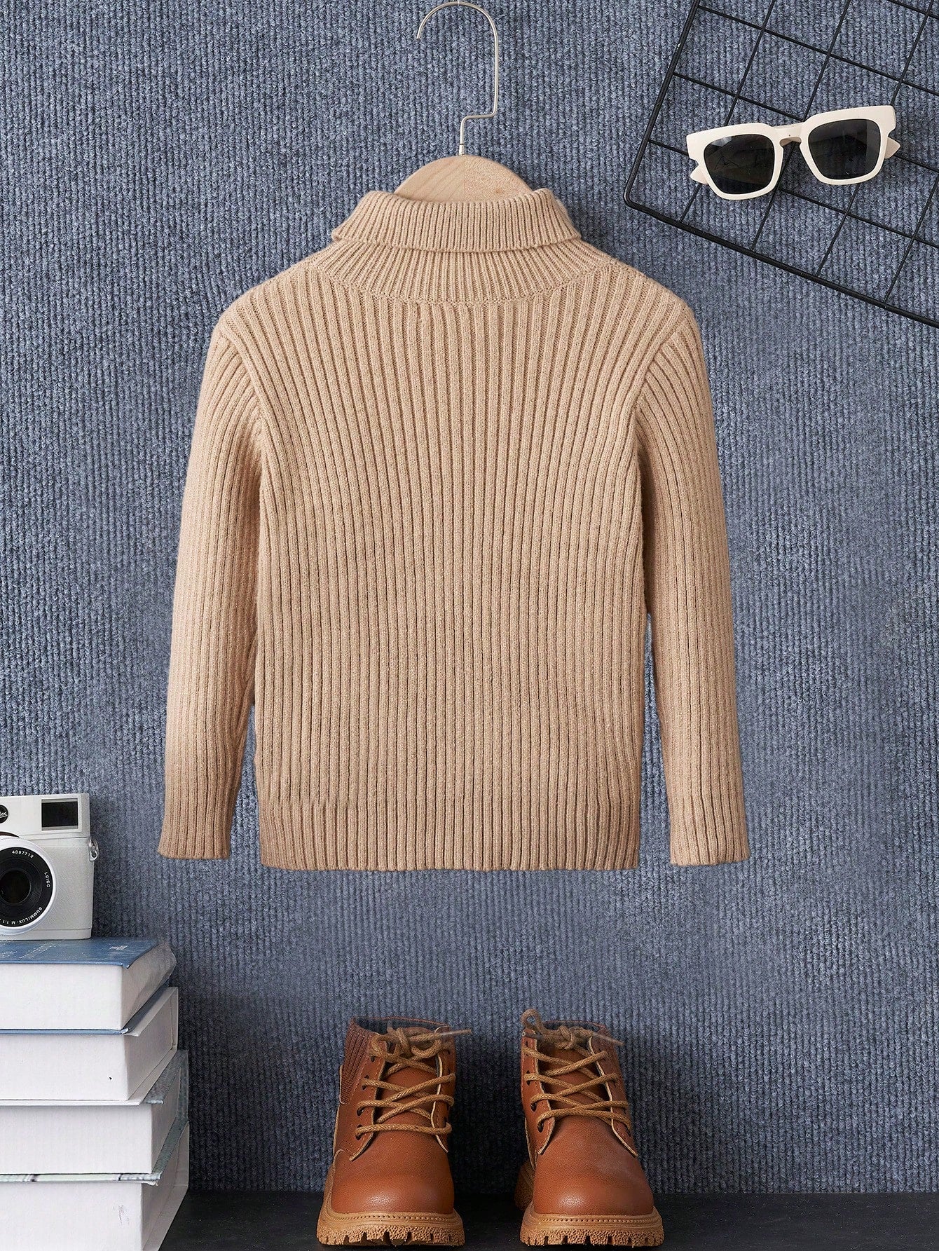 Young Boy Turtleneck Solid Sweater