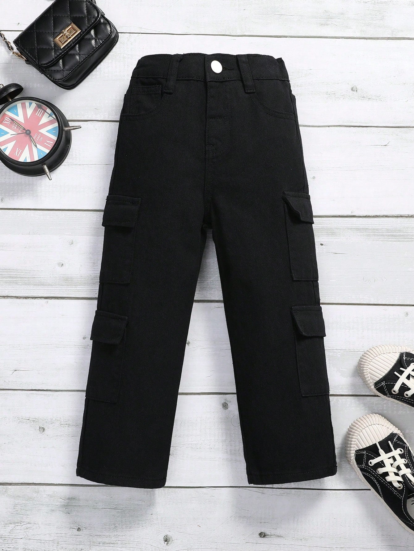 Young Girl Flap Pocket Side Cargo Pants