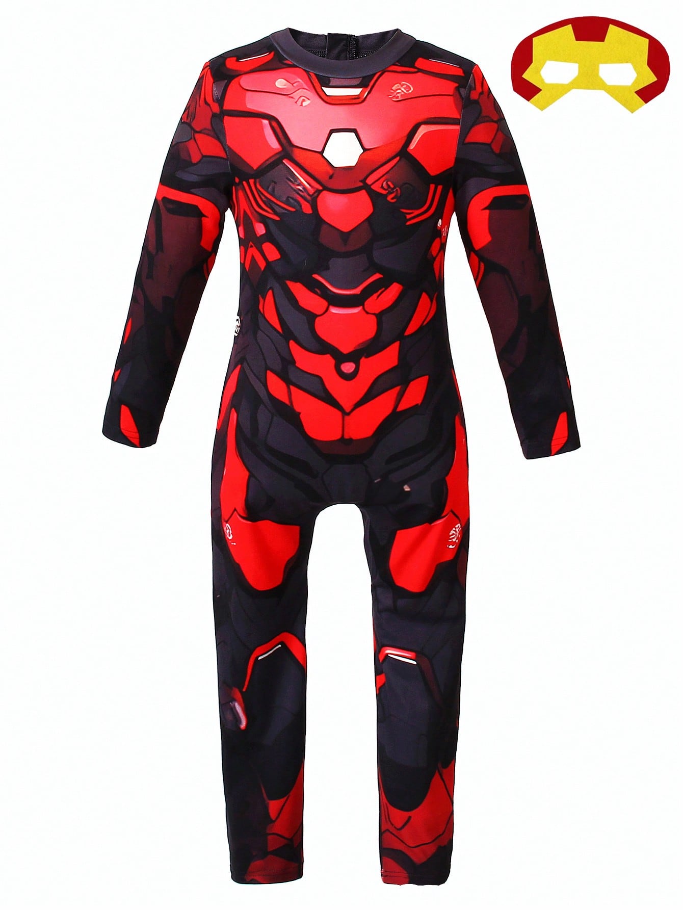 Young Boys Cool Robot Printed Long Sleeve JumpsuitFor COS Party, Comfortable Summer Outfit