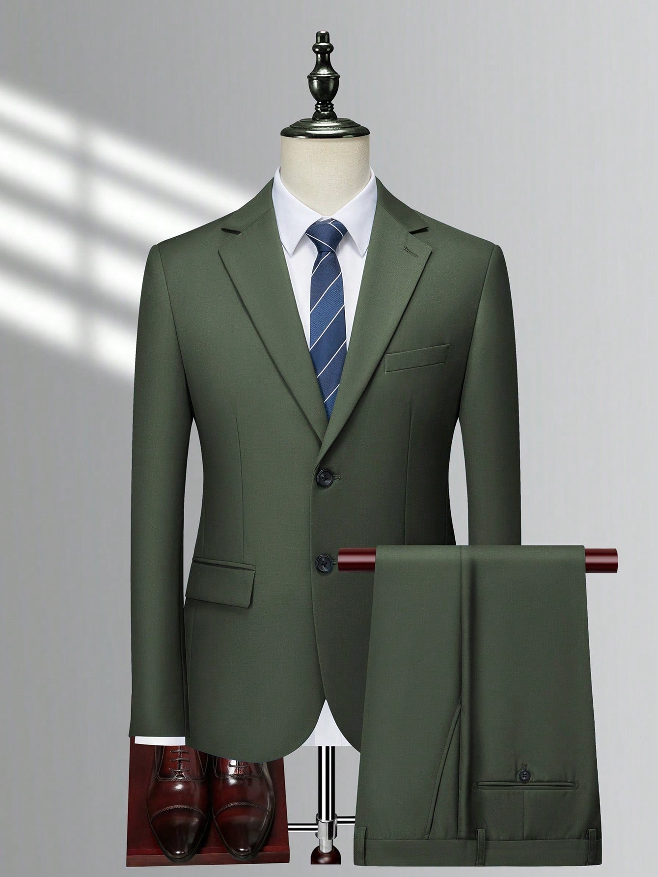 Men 1pc Single Breasted Blazer & 1pc Suit Pants