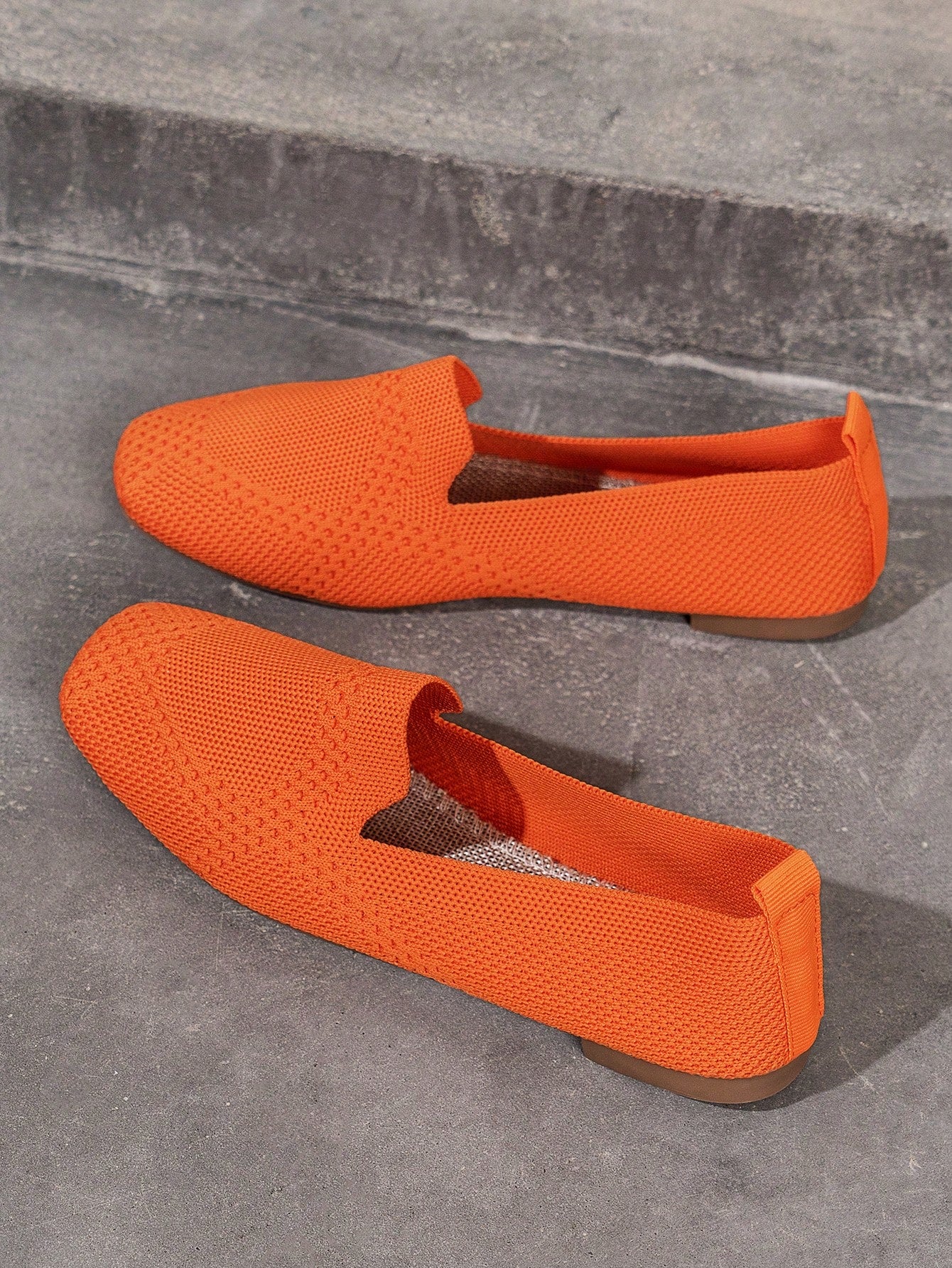 Women's Flat Loafers, Knitted Slip-On Shoes, Fashionable Slouchy Shoes