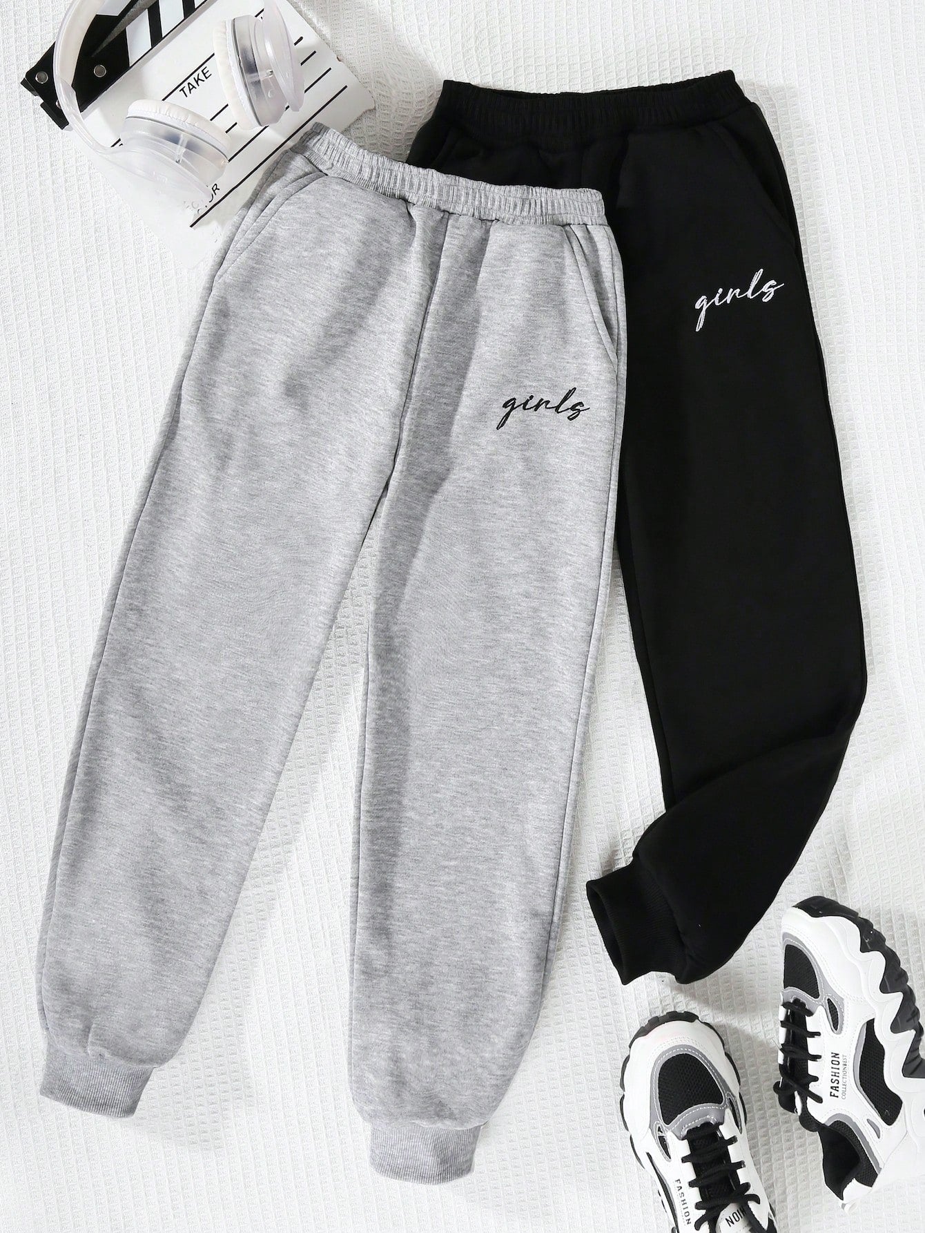 Tween Girl 2pcs Letter Graphic Sweatpants