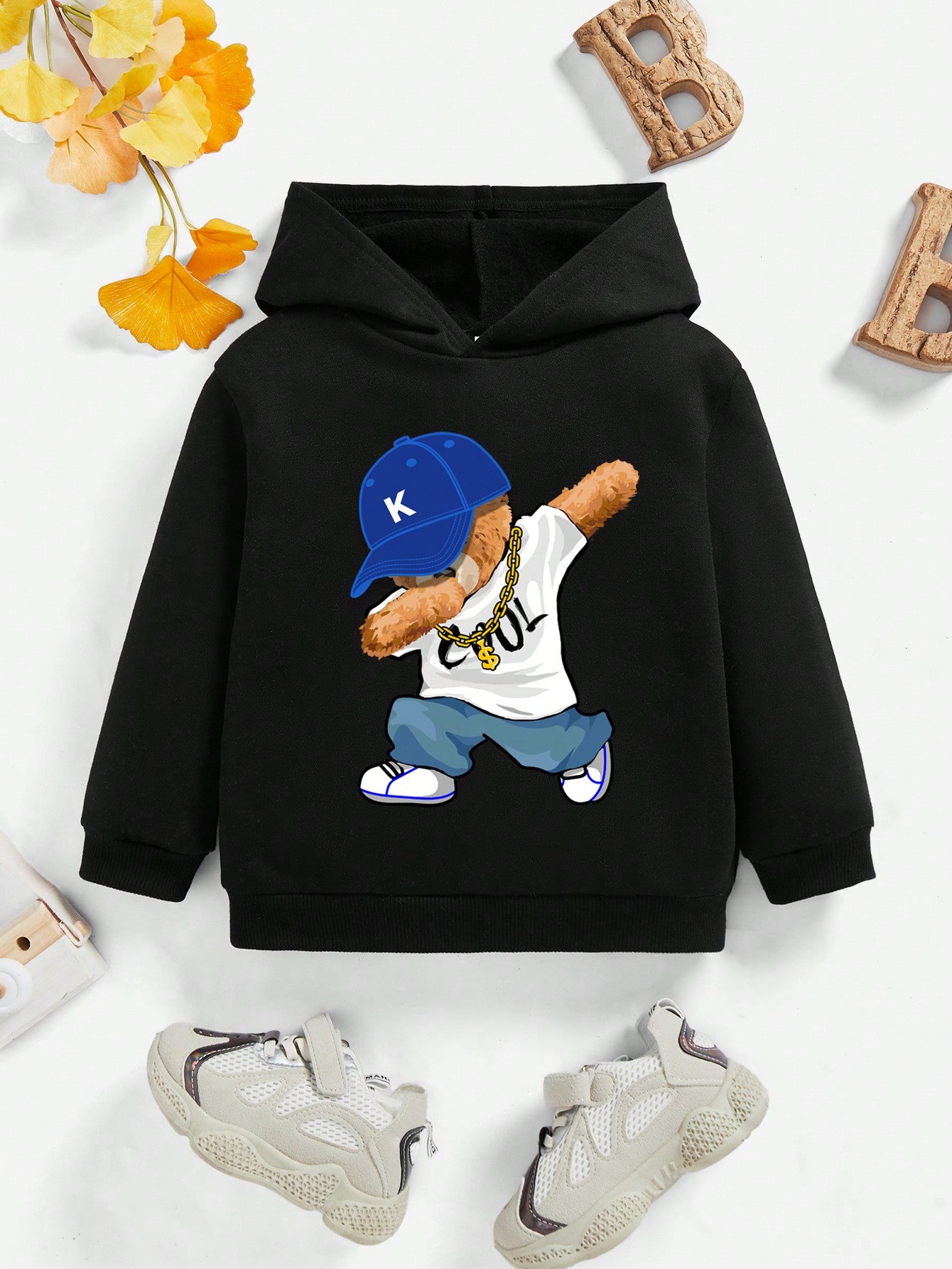 Young Boy's Casual Cartoon Print Sweatshirt For Fall And Winter