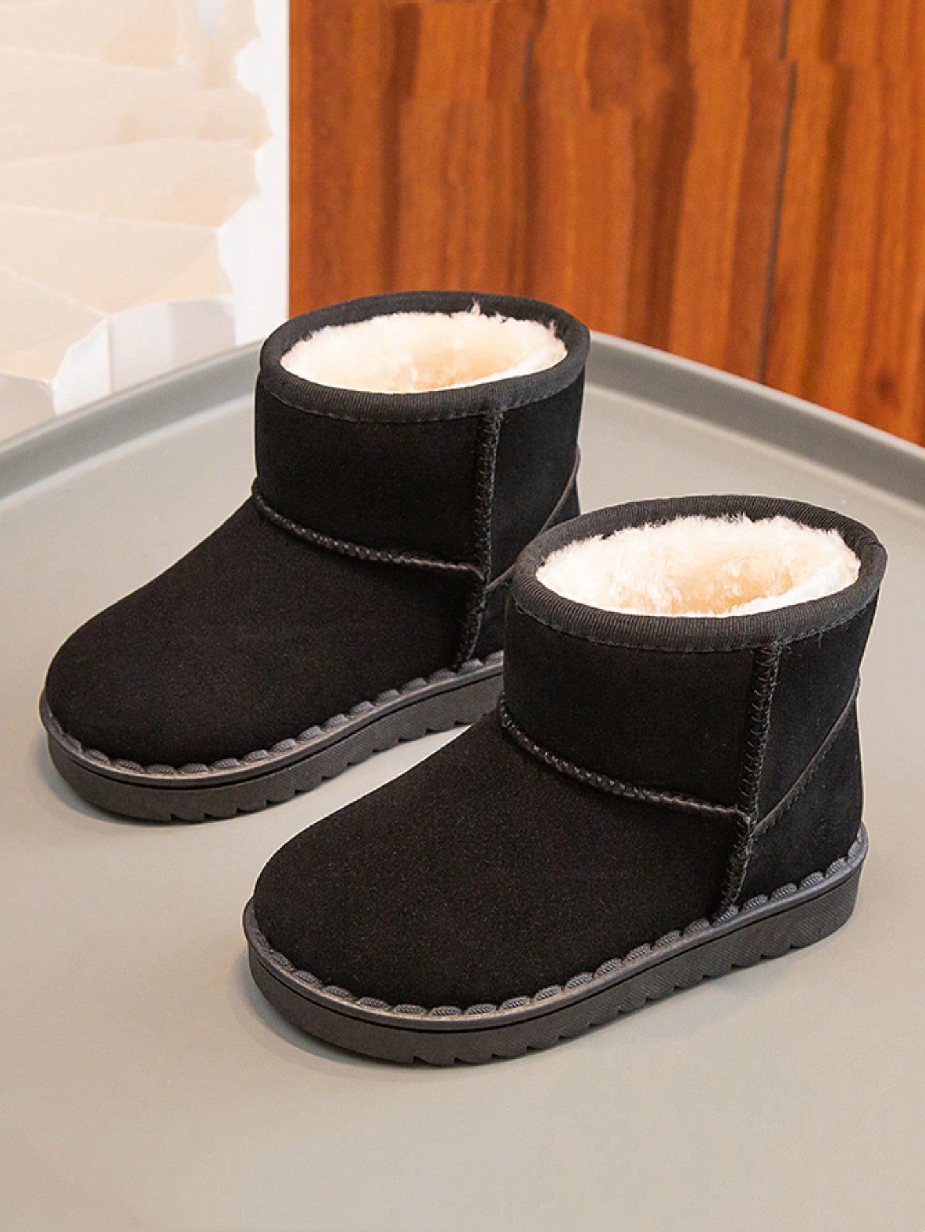 Kids' Winter Snow Boots New Arrival, Thick-soled, Mid To Large Children, Flat For Girls, Thickened, Warm For Boys, Short Baby Boots