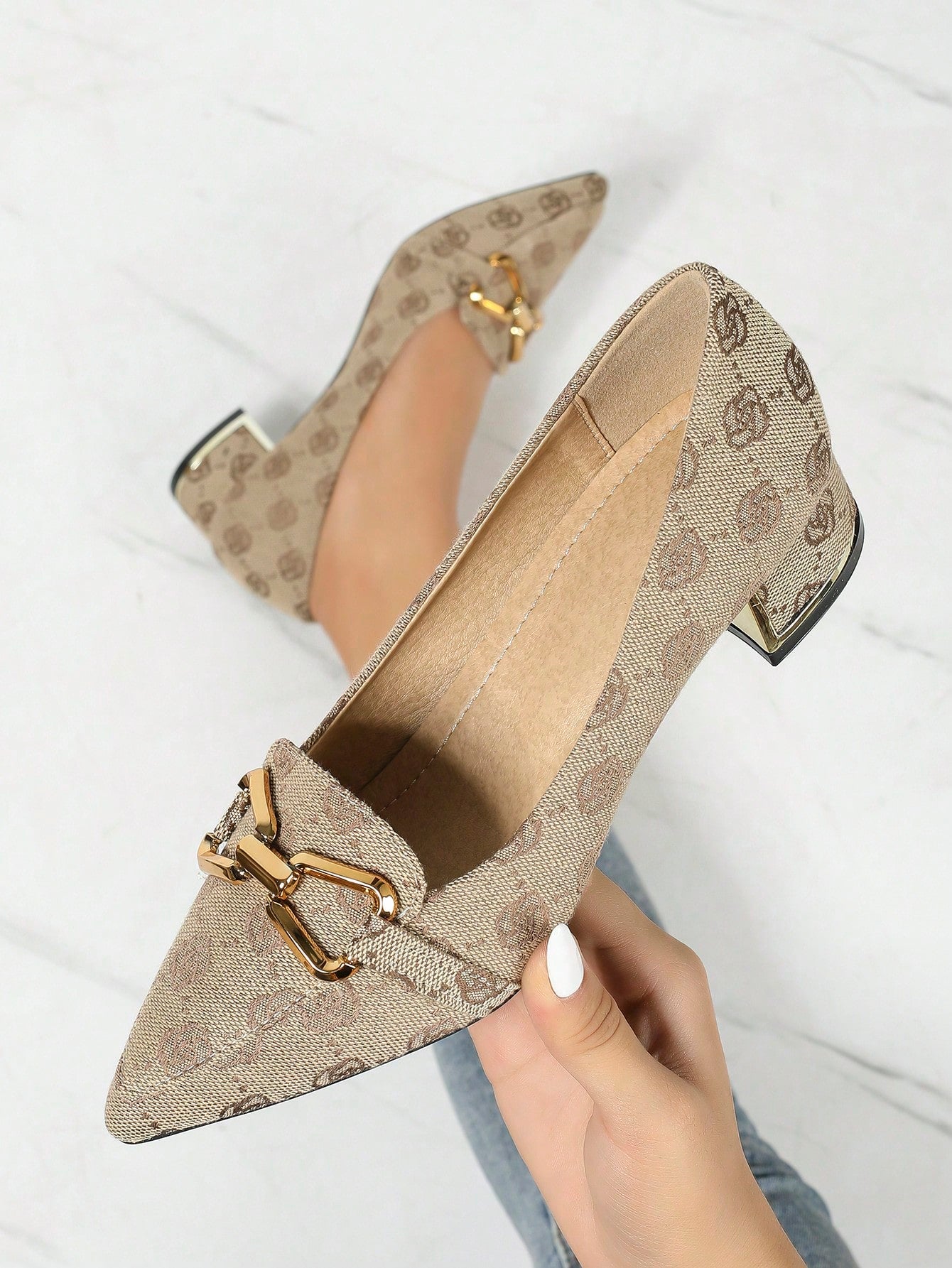 Fashionable Pointed Toe Mary Jane Heels With Chunky Heel, Butterfly Print And Bow Detail