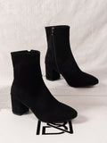 Halloween, Black Friday, Party, Vacation, Wedding, Anniversary, Autumn/winter, Brown, Black, Stylish And Versatile Square Toe, Showing Height And Slim, Non-slip Rubber Sole, Classic Elegant Women's Short Boots, Rubber Women's Fashion Boots, Women's Chelse