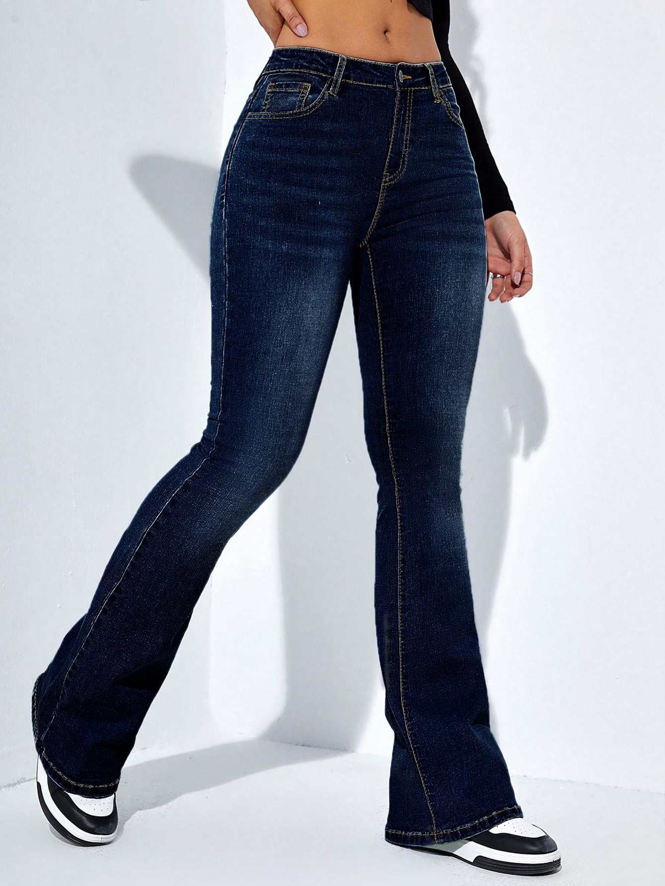 Frenchy Moustache Effect Flare Leg Jeans