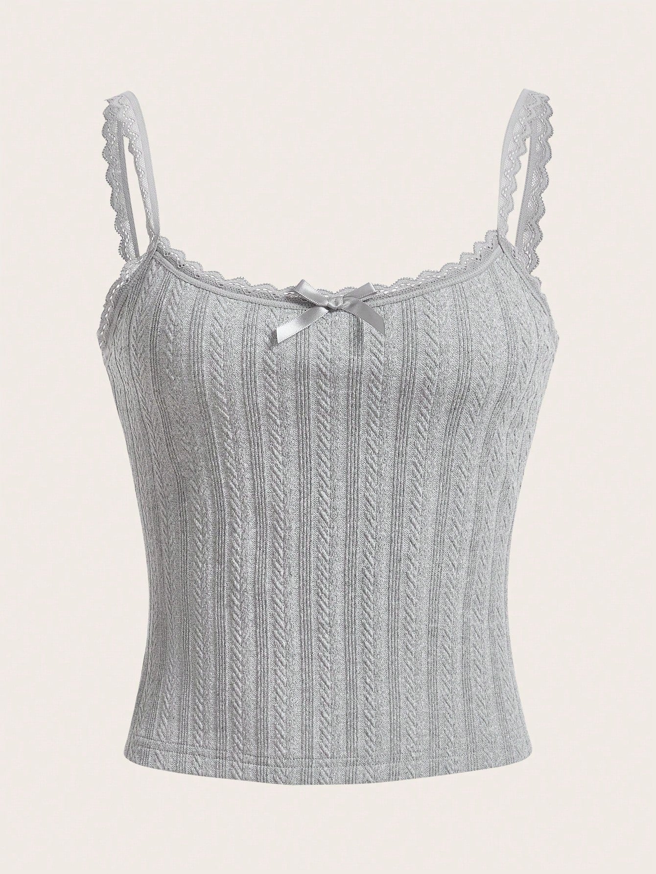 Lace Trim Knit Camisole Tank Top