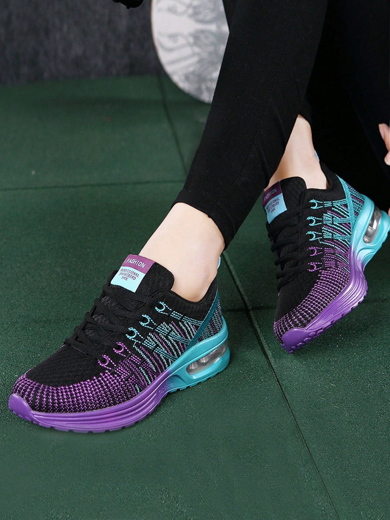 Women's Mesh Breathable Sneakers With Thick Red Sole & Air Cushion Design And Comfortable Lace-Up Closure, Perfect For Highway Running And Travel, Spring New Arrival