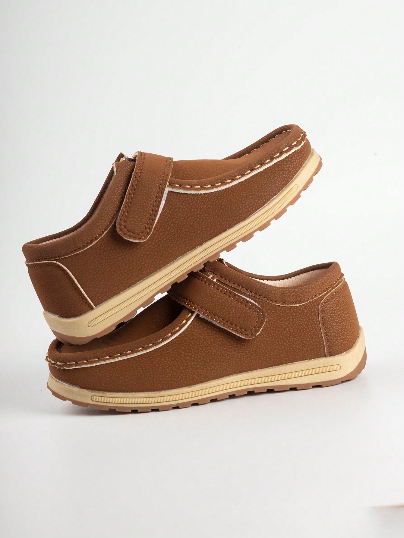 Comfortable And Breathable Brown Kids' Outdoor Loafers With Flat Soles