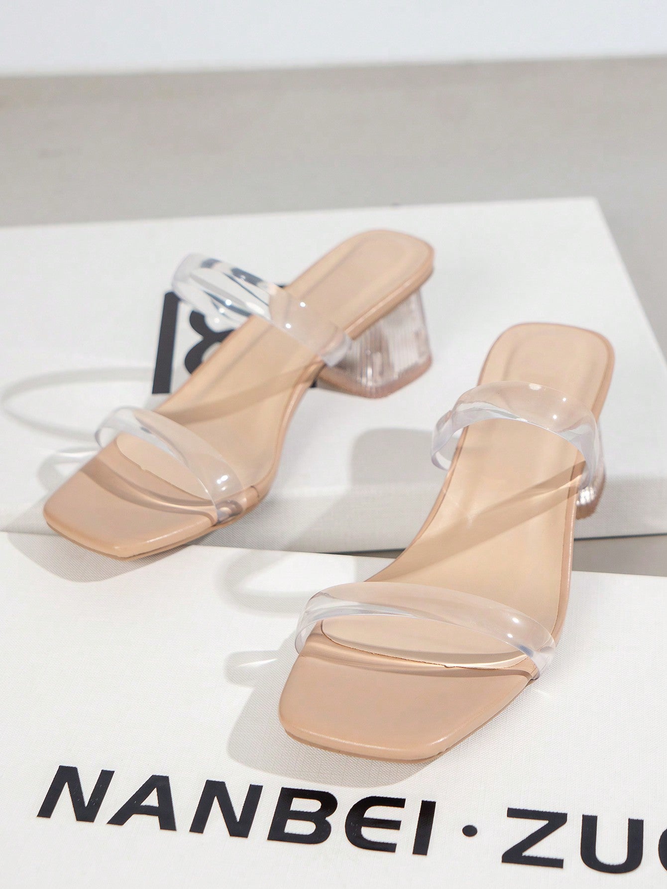 2023 New Arrival Spring/summer Fashion Elegant Women's High-heeled Sandals - Stylish & Versatile; Rounded Toe; Chunky Heel & Groovy Vamp; Transparent Or Naked Strap Decor; Show Off Your Toes; Classic Slip-on Design; Rubber Sole; Available In Pink; Ideal F