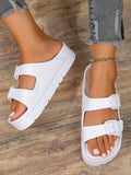 New Women's Fashionable Slip-Resistant And Wear-Resistant Buckle Sandals, Ideal For Outdoor Activities, Made Of High Elasticity, Odorless EVA With Shock Absorption, Softness And Comfort, Perfect For Home Use