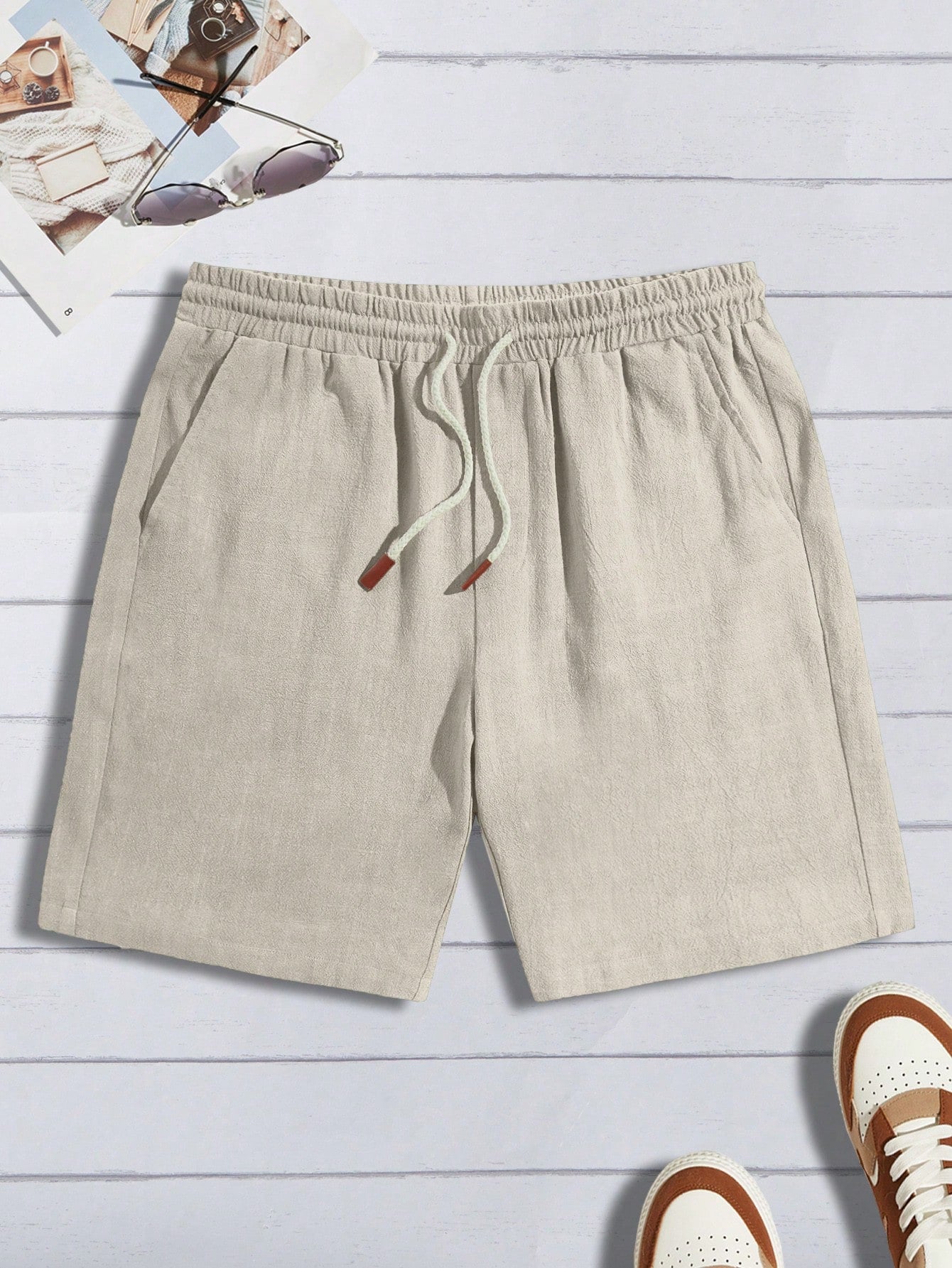 Men Drawstring Waist Shorts