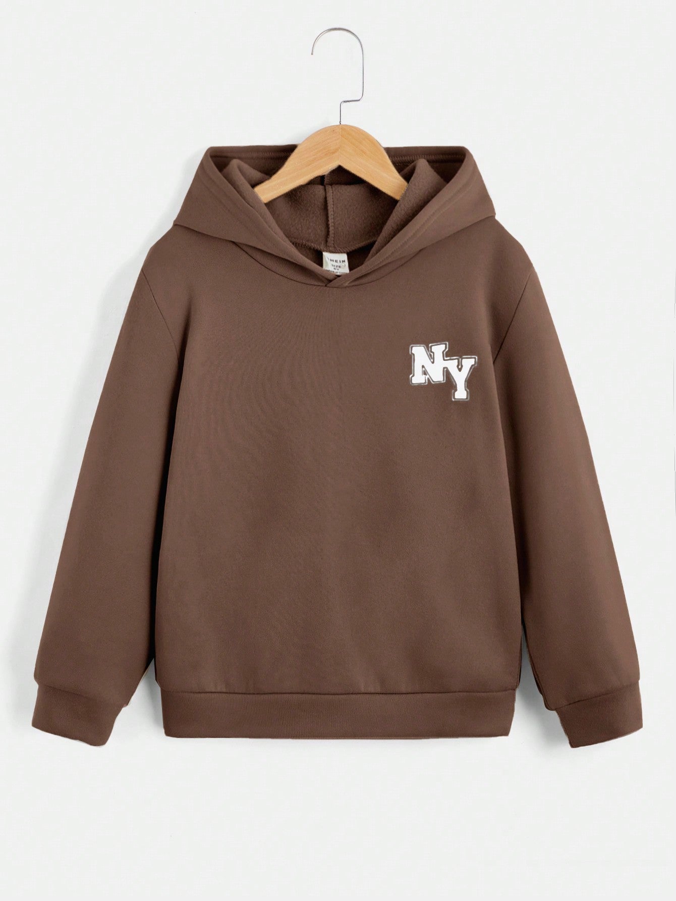 Tween Boys' Letter Print Hooded Casual Sweatshirt, Suitable For Daily Wear In Spring And Autumn