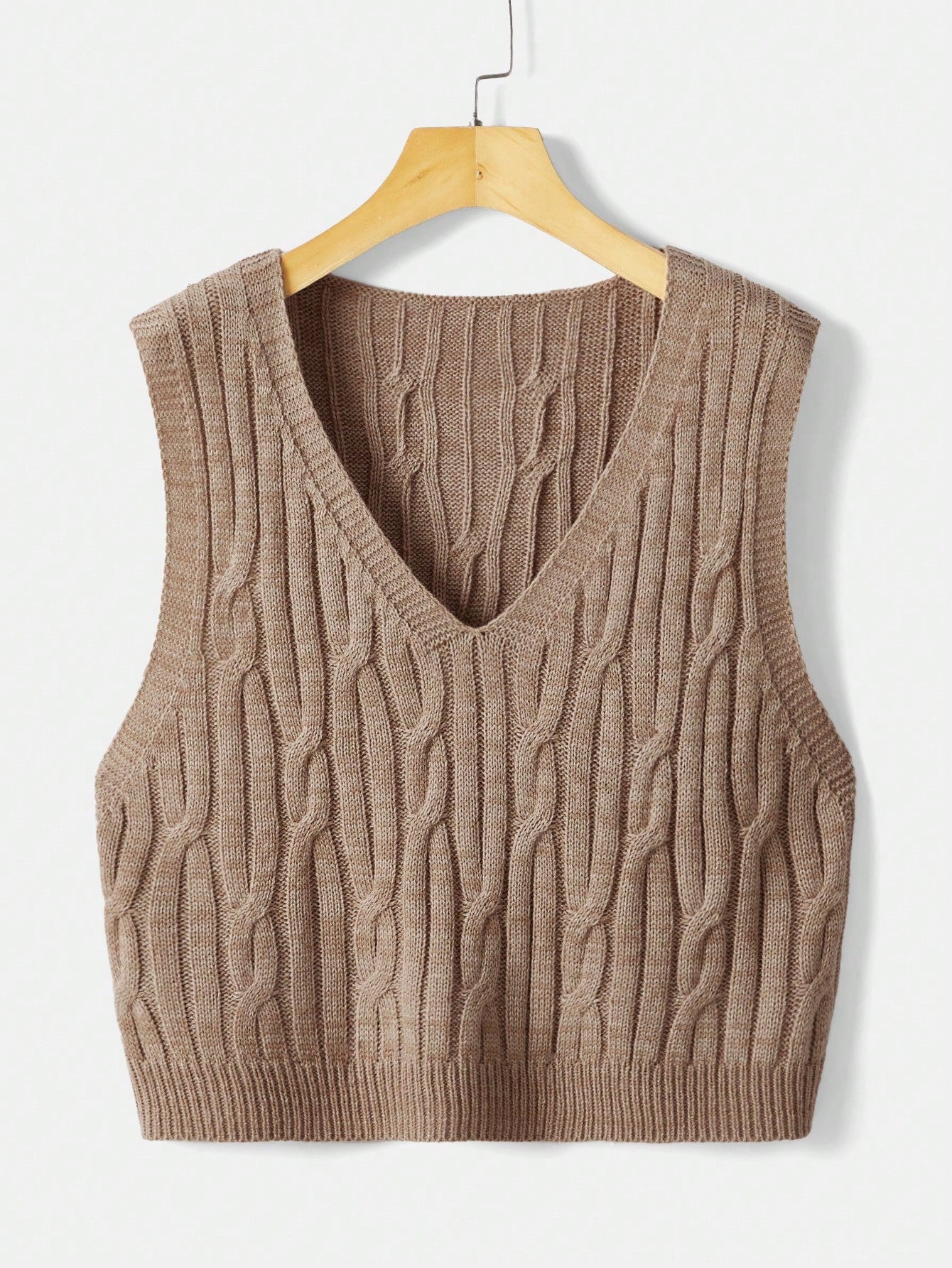 Plus Cable Knit Sweater Vest