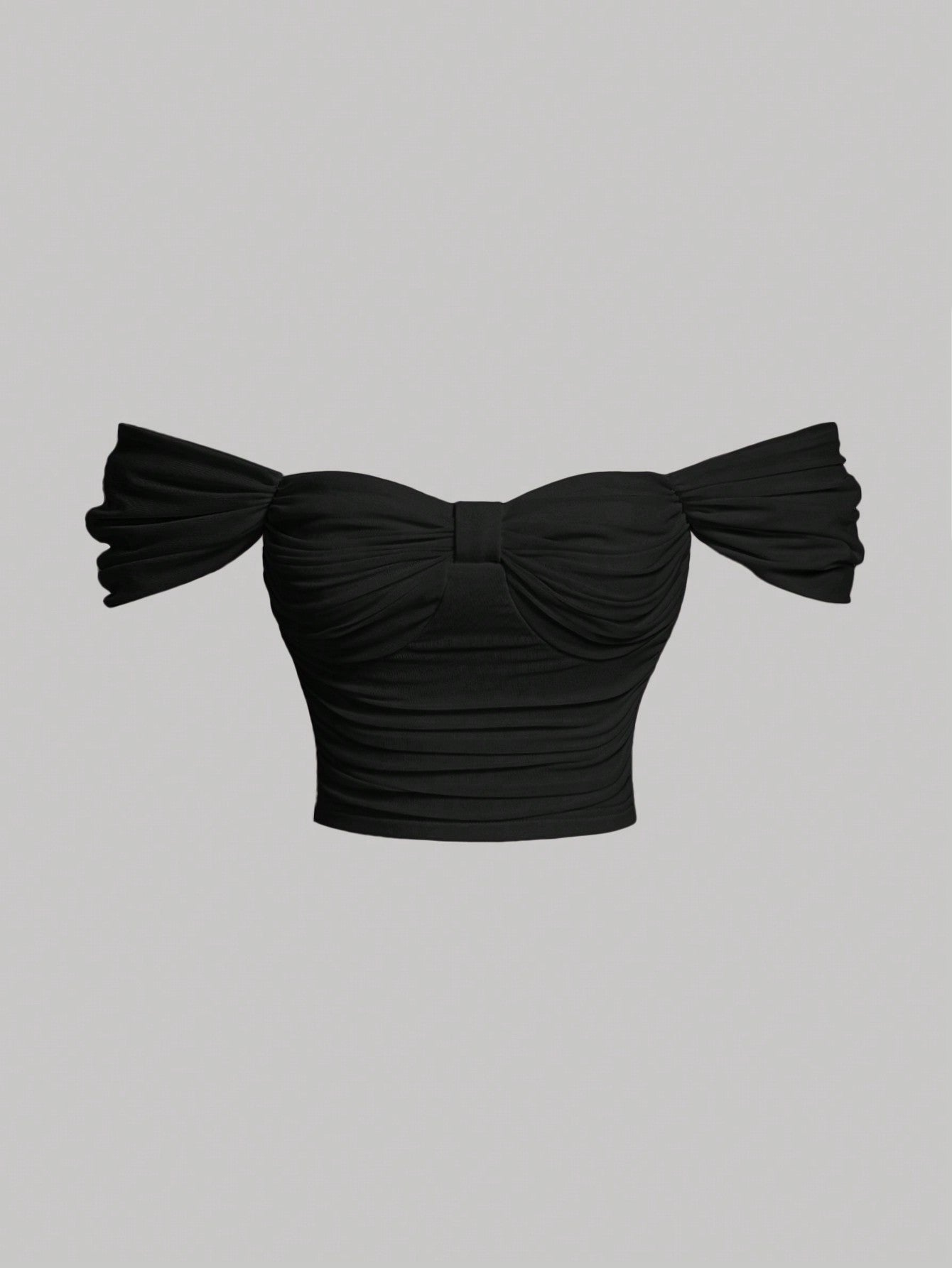 Off Shoulder Ruched Crop Top