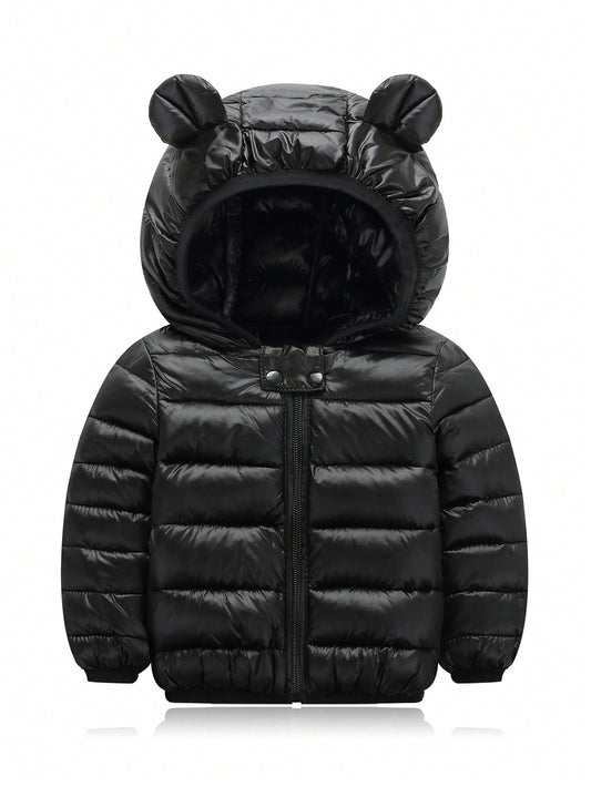 Young Boy 3D Ear Design Hooded Puffer Coat