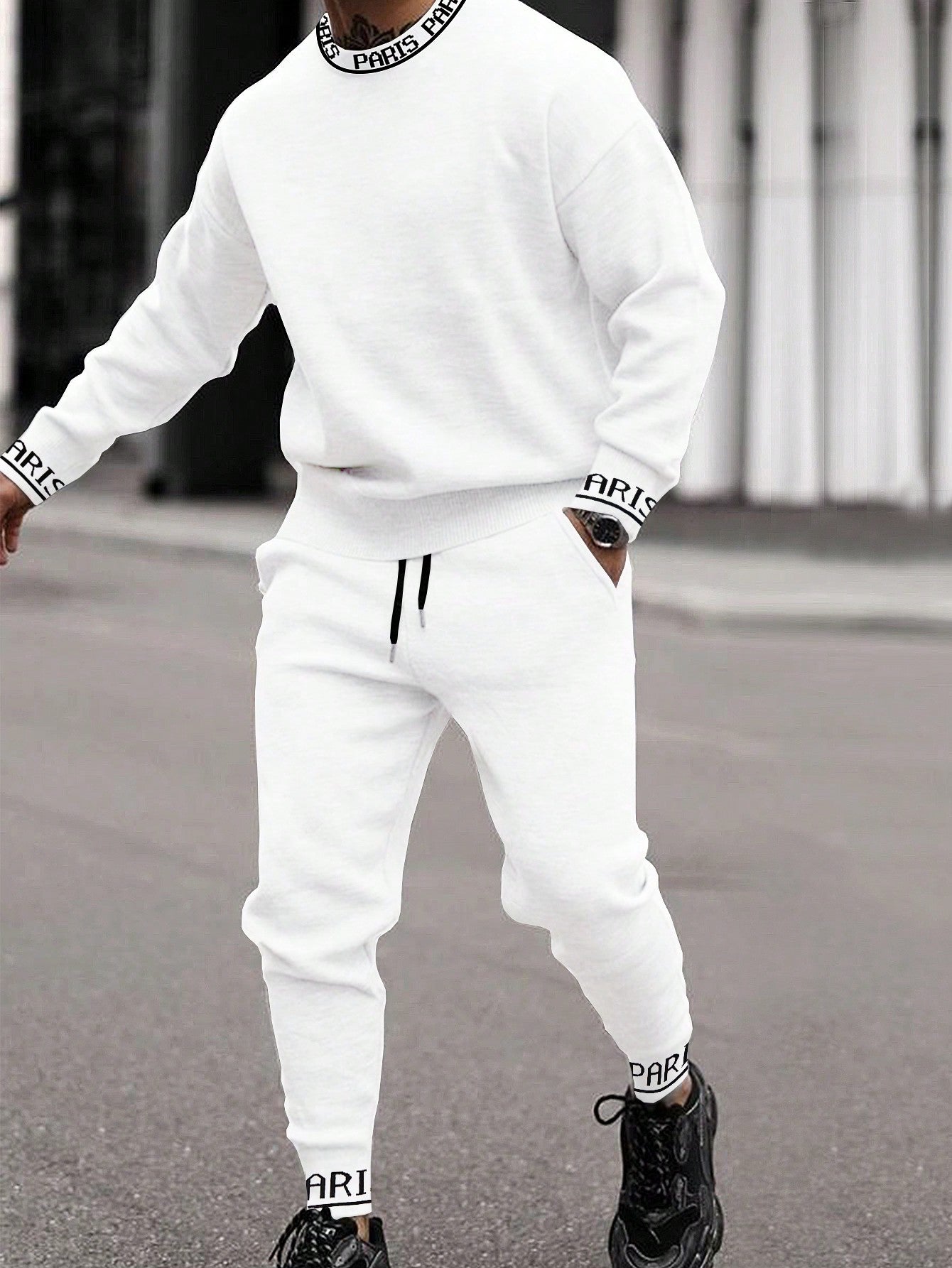 Men Letter Graphic Sweatshirt & Sweatpants