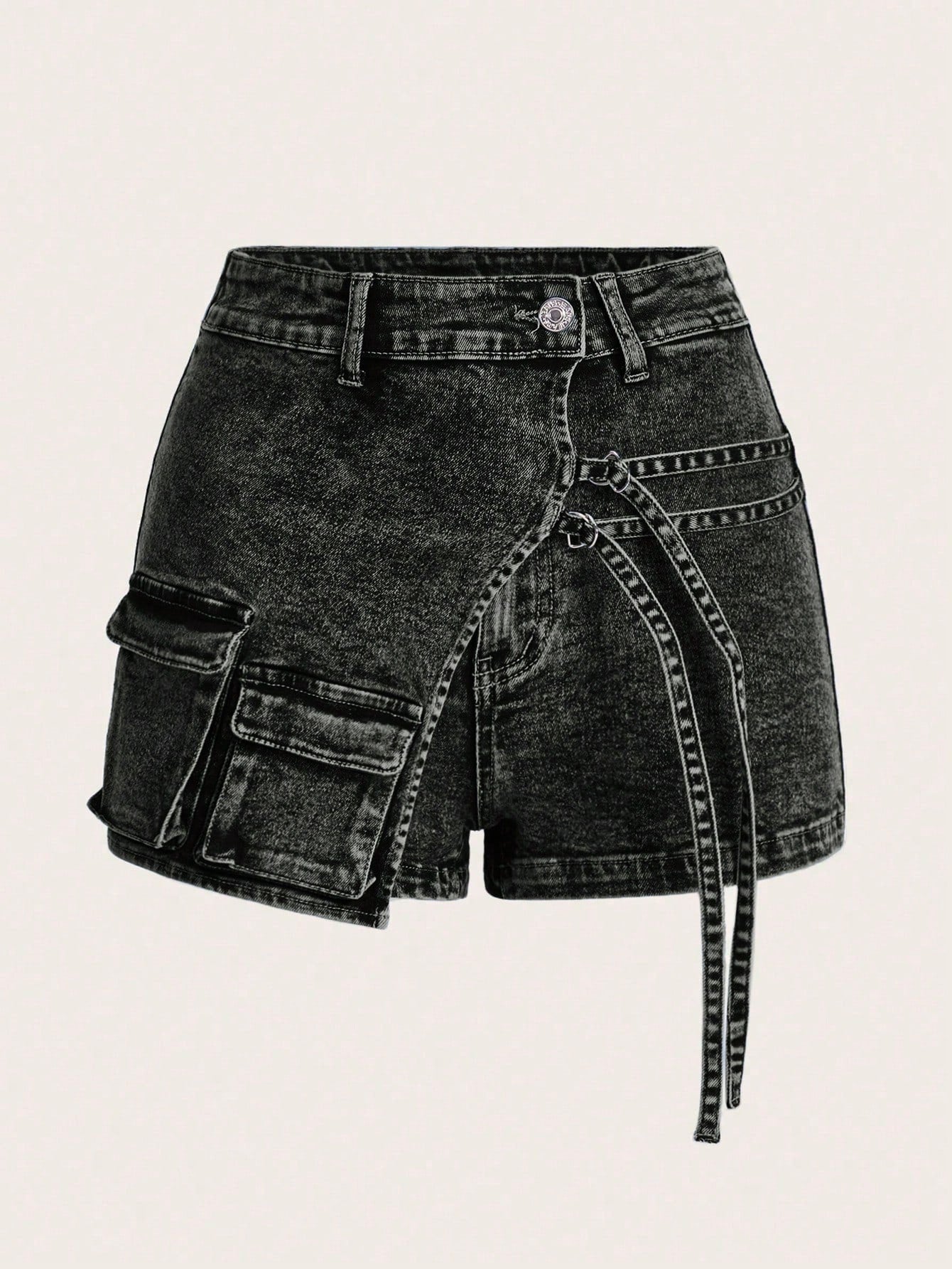 Flap Pocket Denim Skort