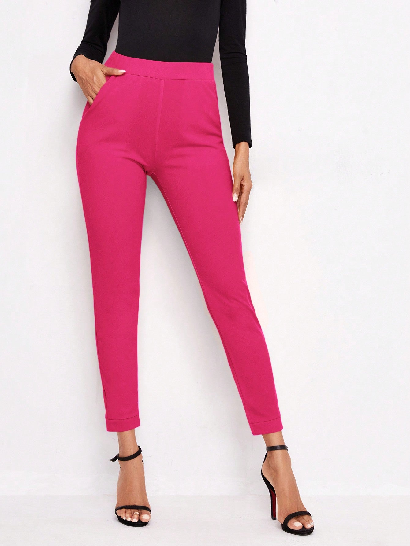 High-Rise Vented Ankle Cut Pants