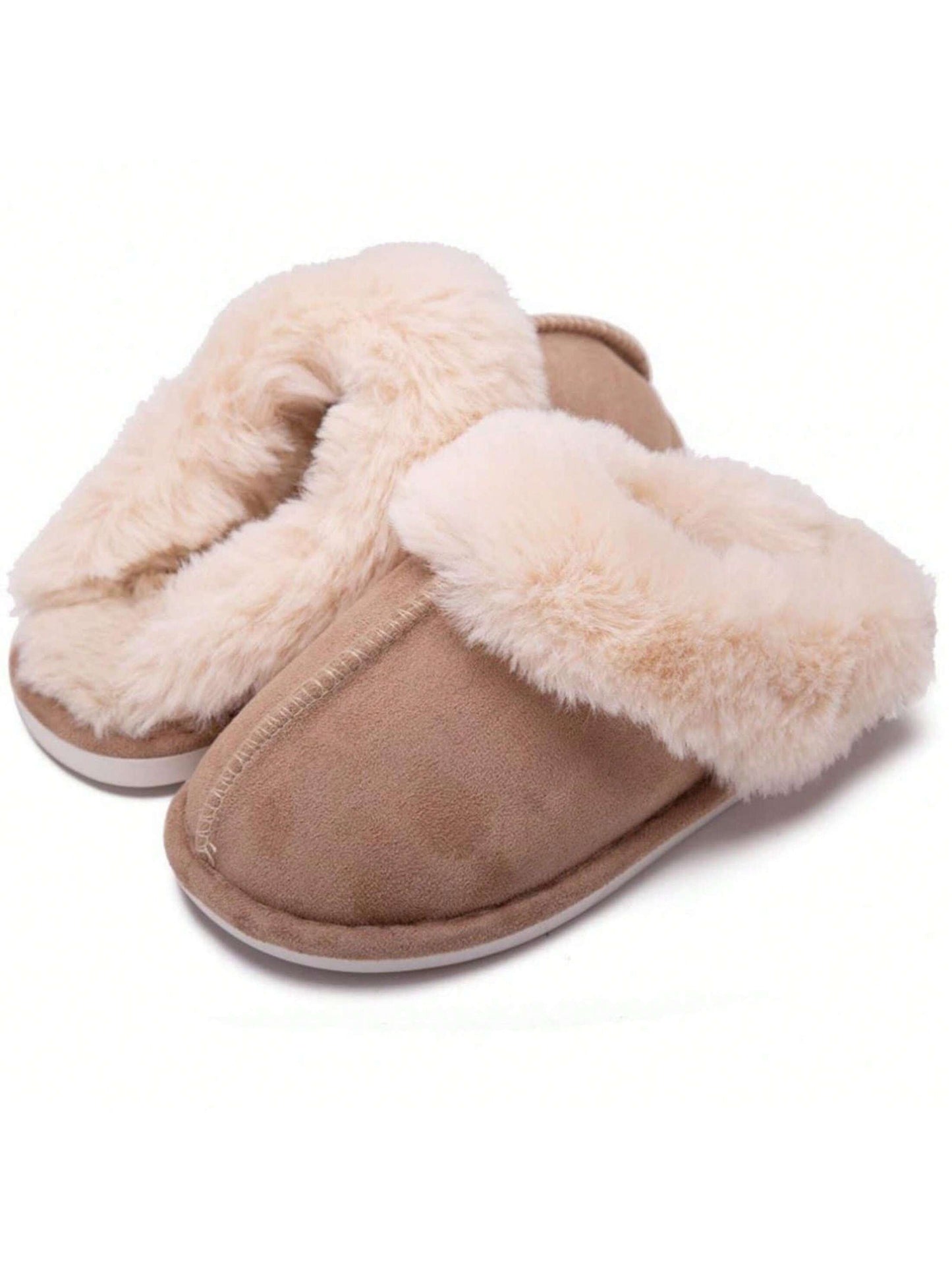 Women's Woolen Slippers Memory Foam Fluffy Moccasin With Soft Plush Fleece Lining Slip-On For Indoor Outdoor Use