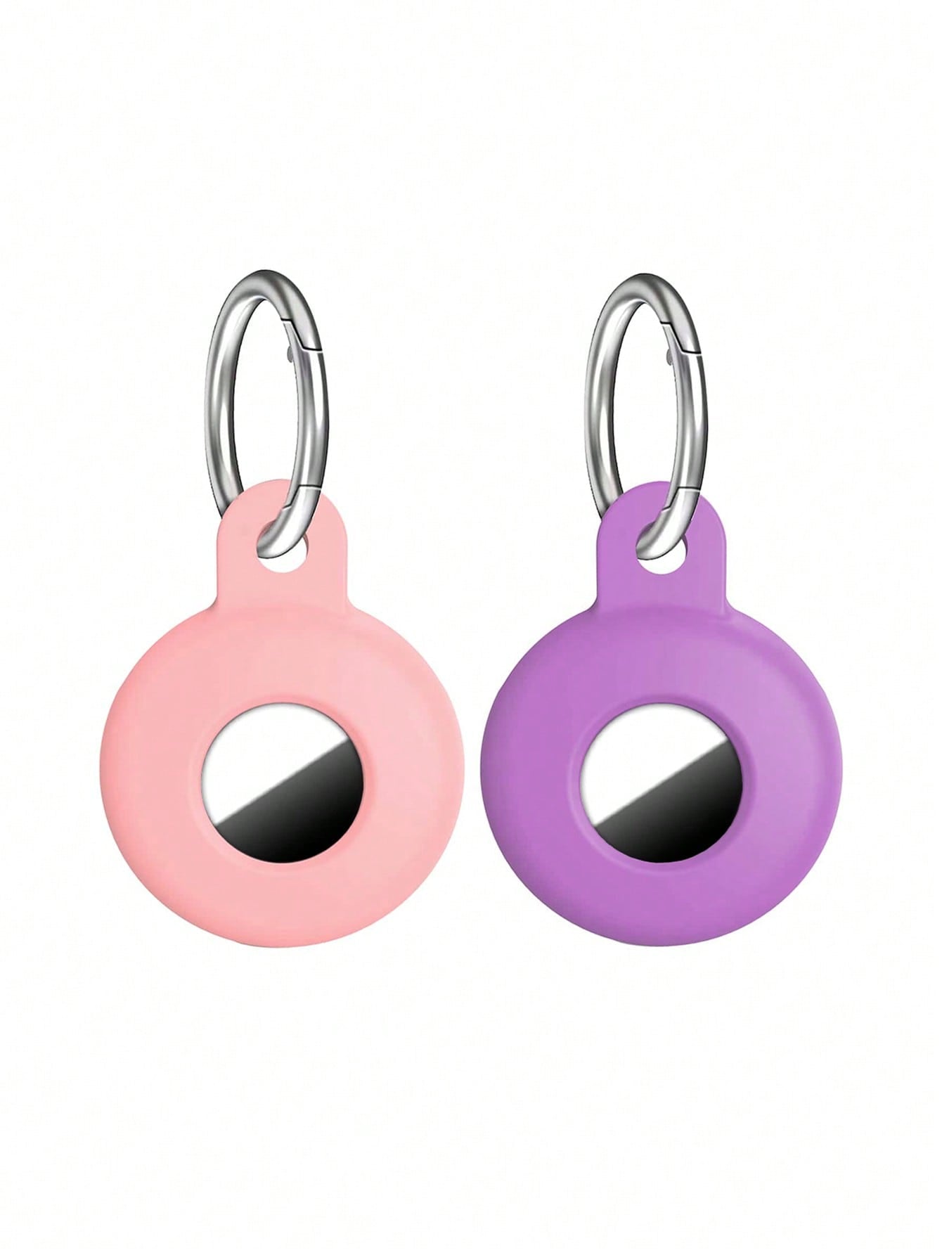 2pcs Silicone Solid Color Protective Case Cover Holder For AirTag