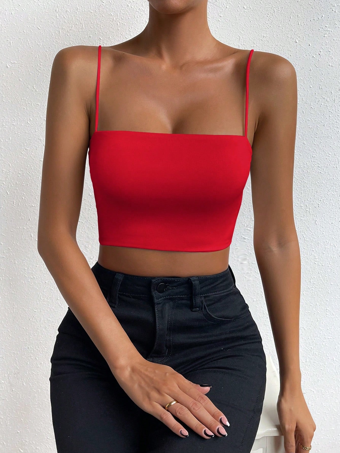 Solid Crop Cami Top