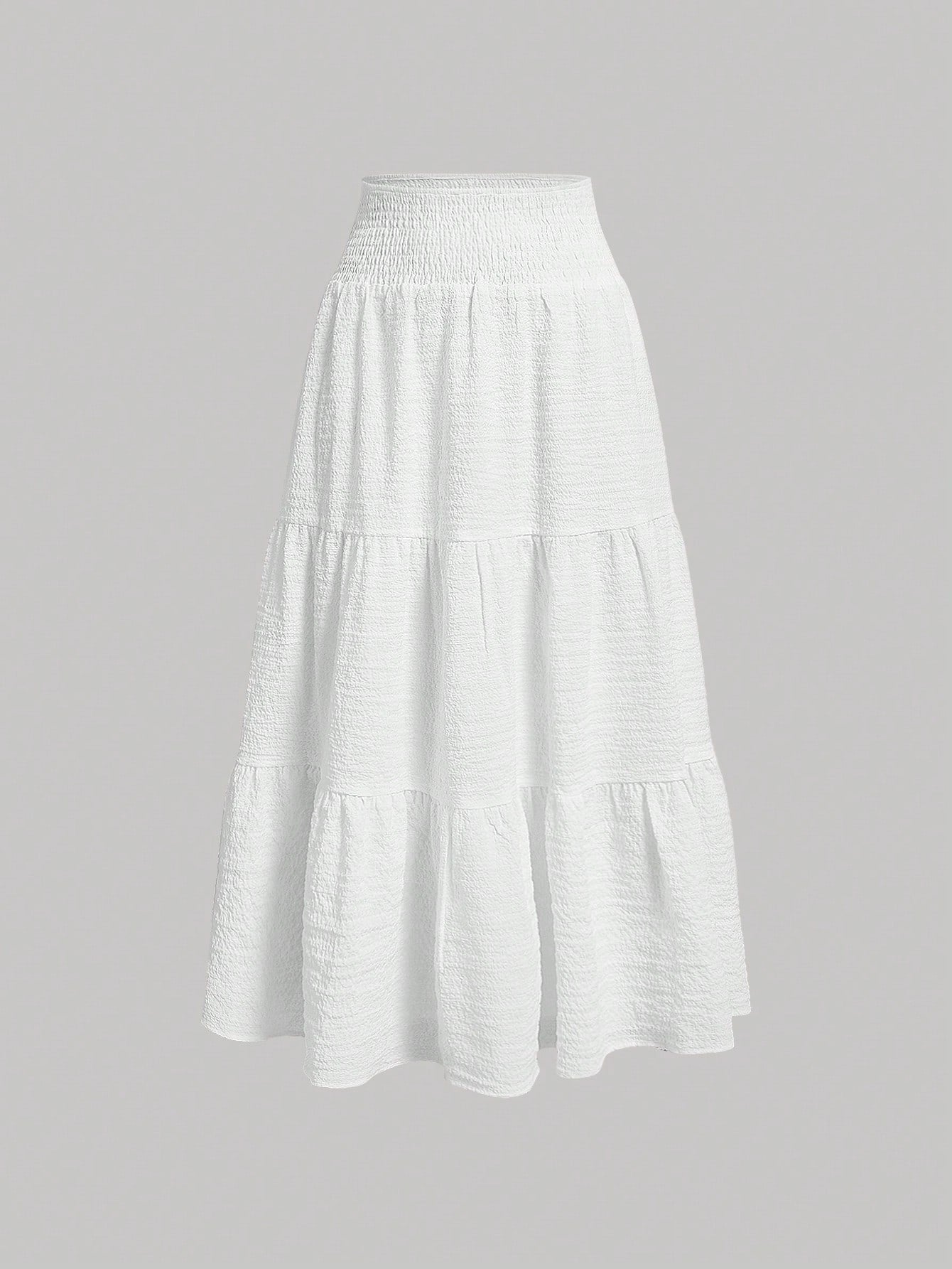 Solid Ruffle Hem Skirt