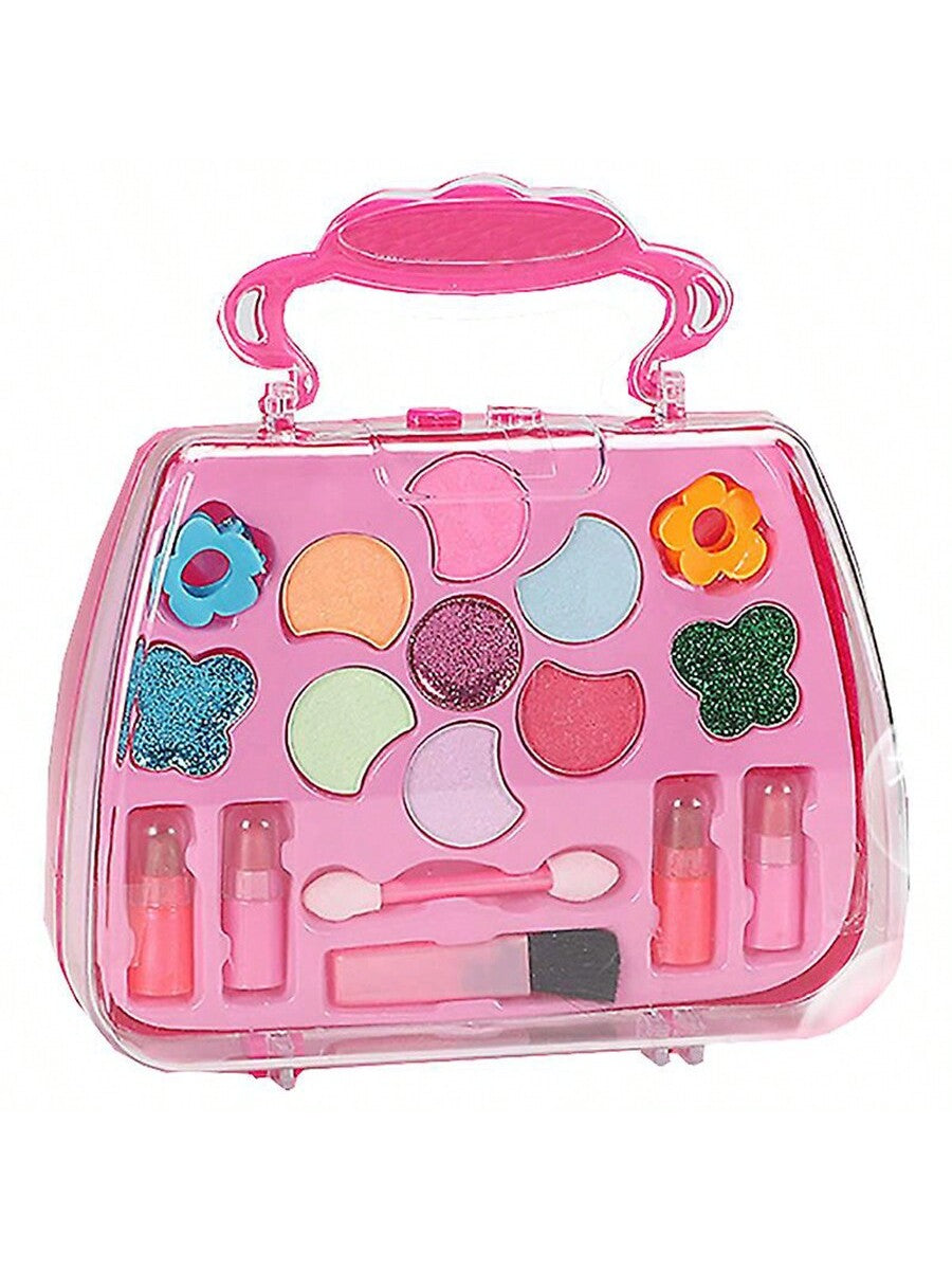 Girls' Princess Makeup Kit, Washable & Portable With Random Interior Color, Suitable For Ages 3-8 For Dress-Up, Play & Party