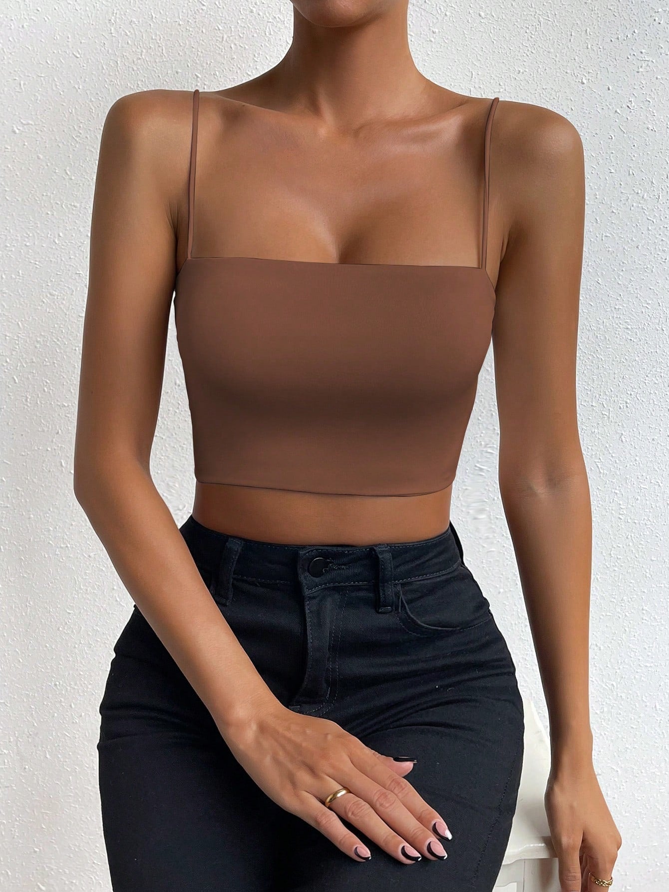 Solid Crop Cami Top