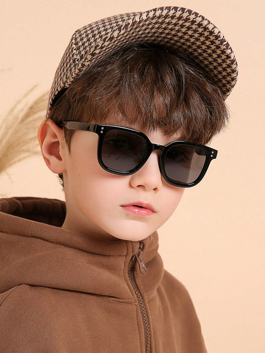 1pc Unisex Kids' Square Frame Sunglasses For Outdoor Sun Protection