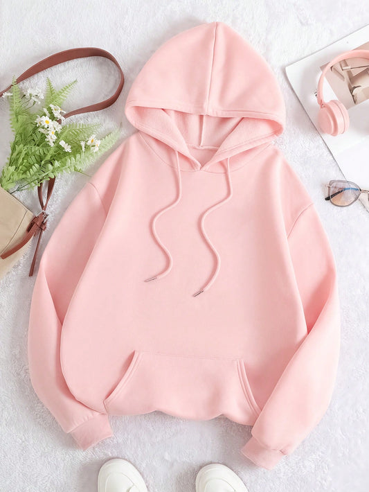 Kangaroo Pocket Drawstring Thermal Lined Hoodie