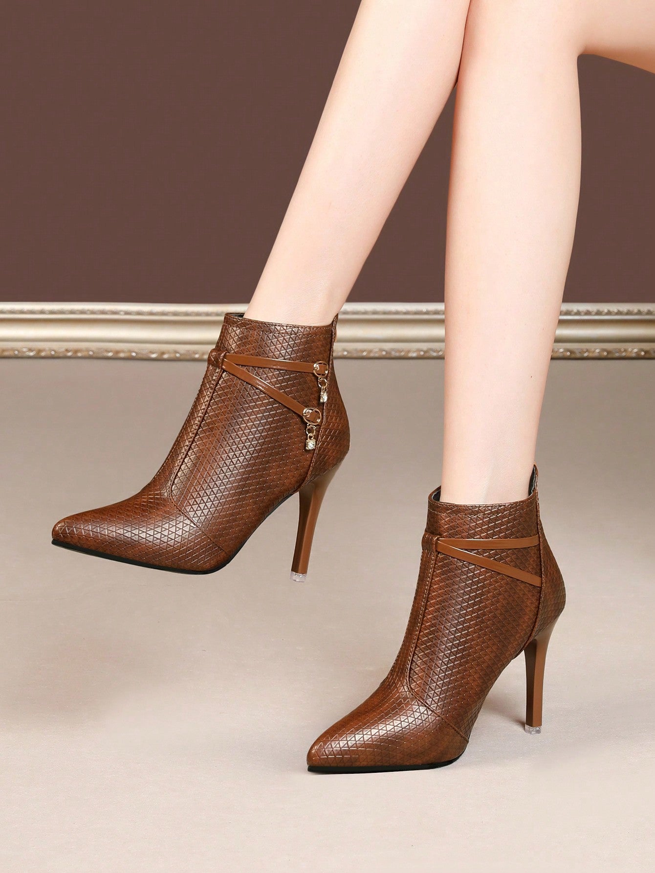 Ladies' Fashionable High Heeled Boots With Thin Heels