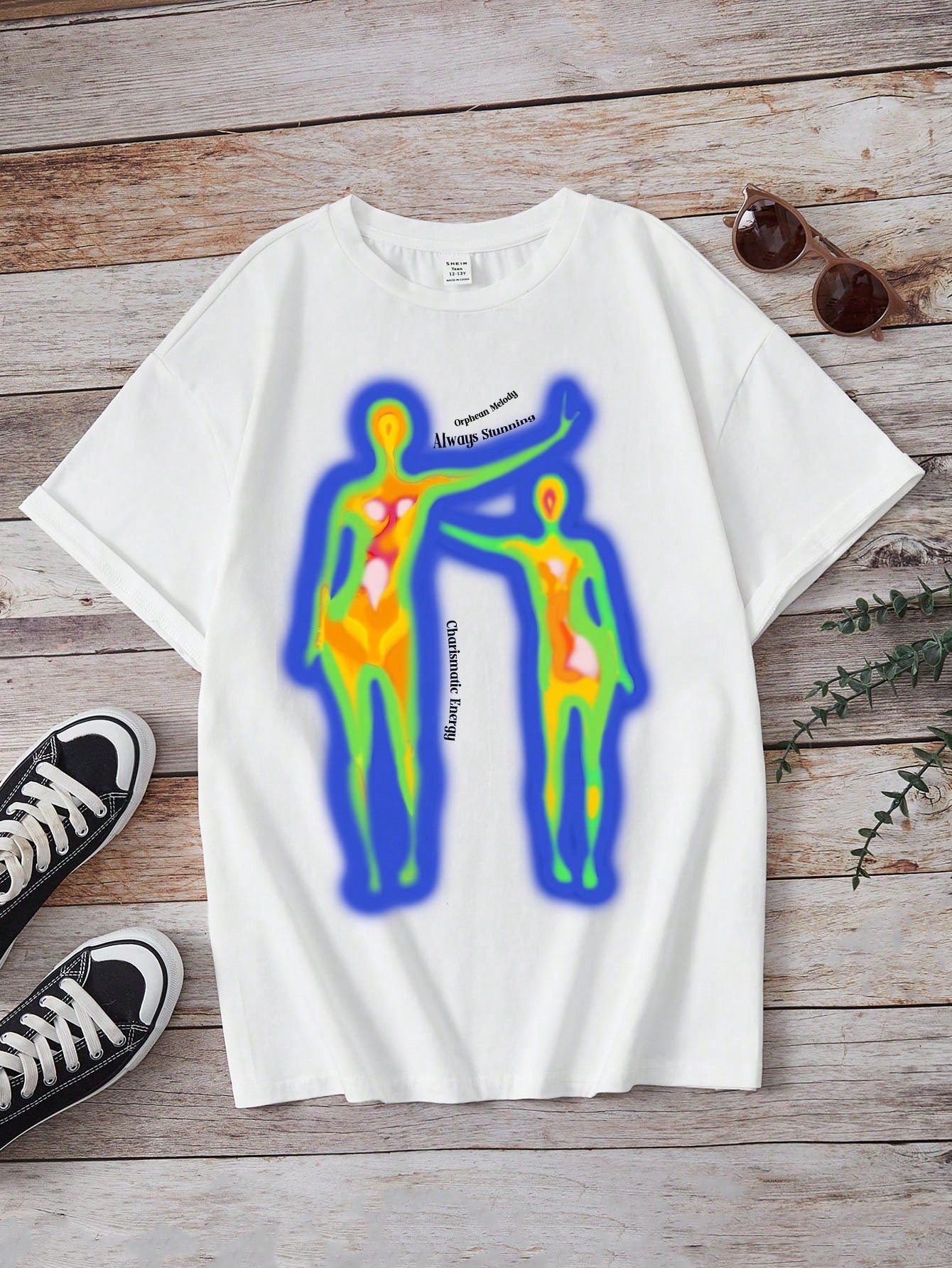 Teen Girl Body Heat Map & Letter Graphic Tee