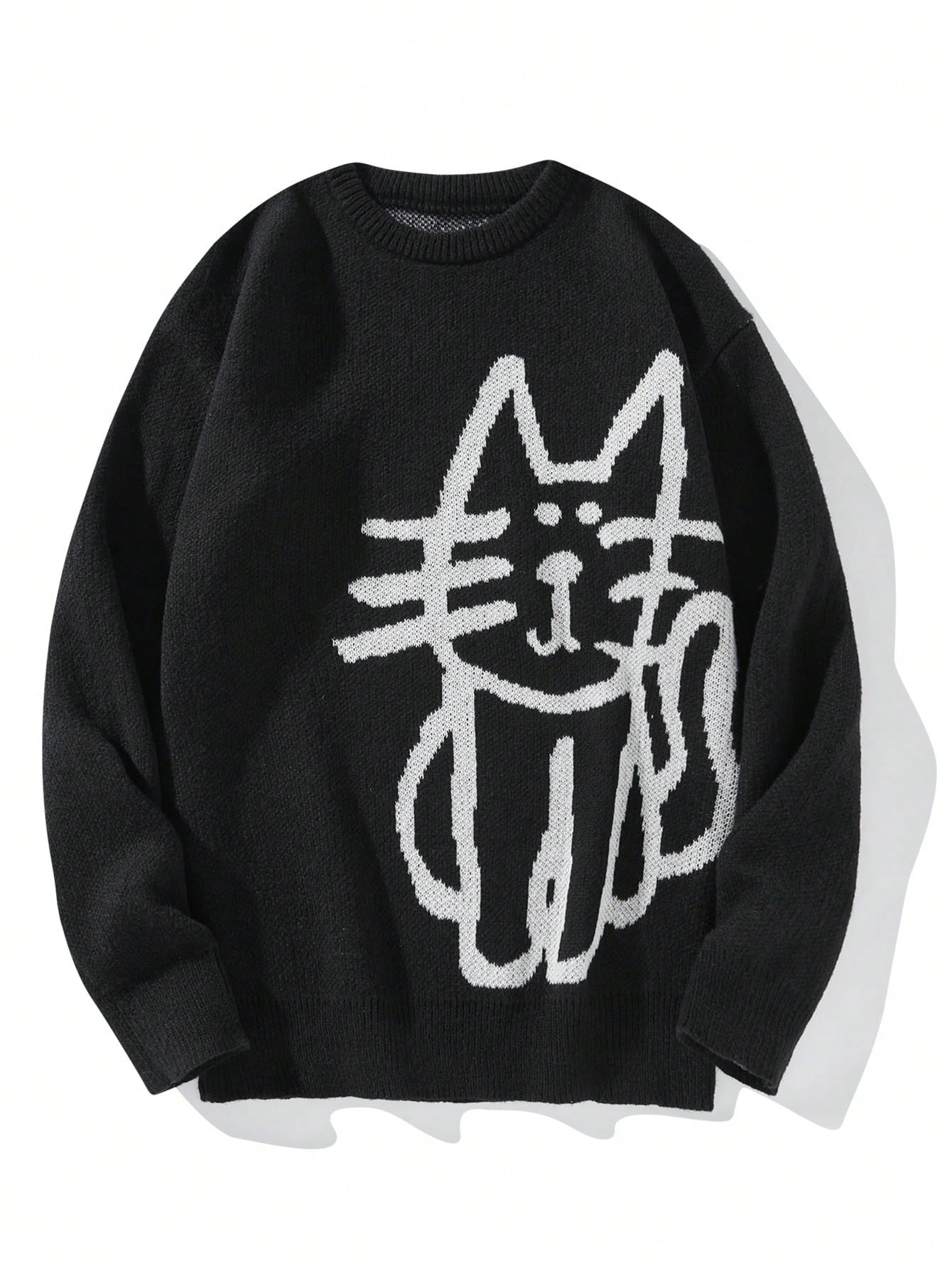 Men Cat Pattern Sweater