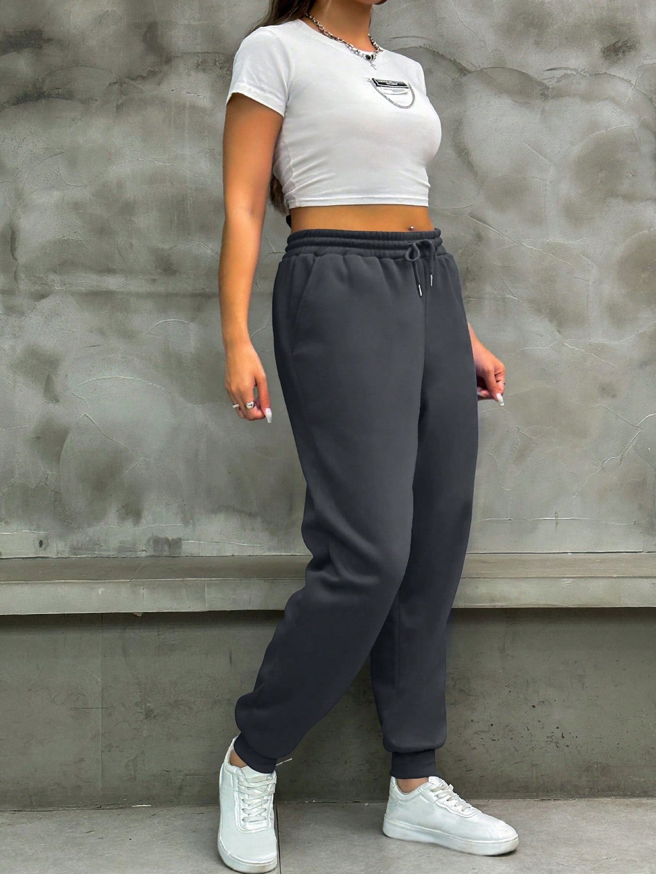 Plus Drawstring Waist Sweatpants